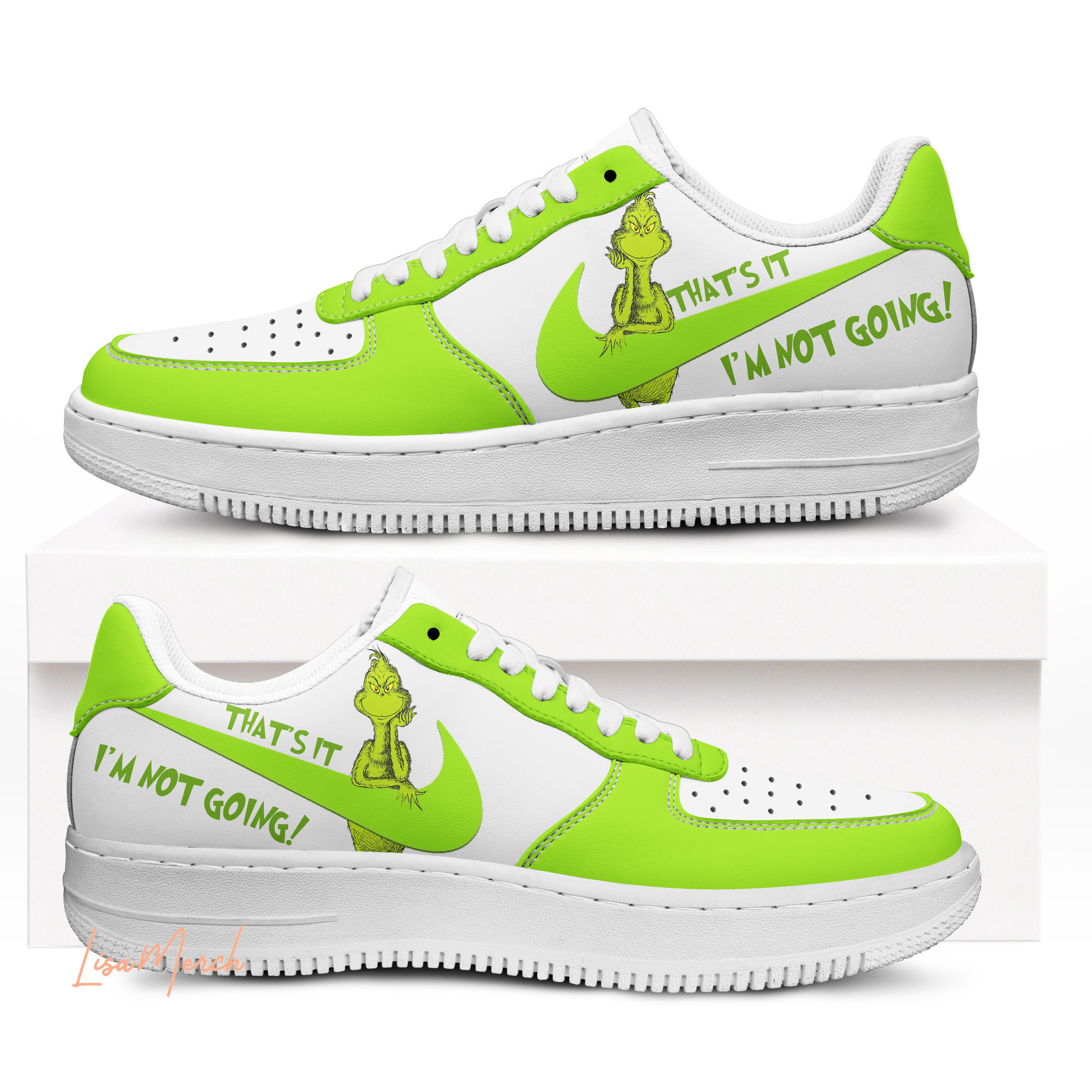 JWFancy The Grinch Air Low-Top Sneakers Shoes For Men And Women
