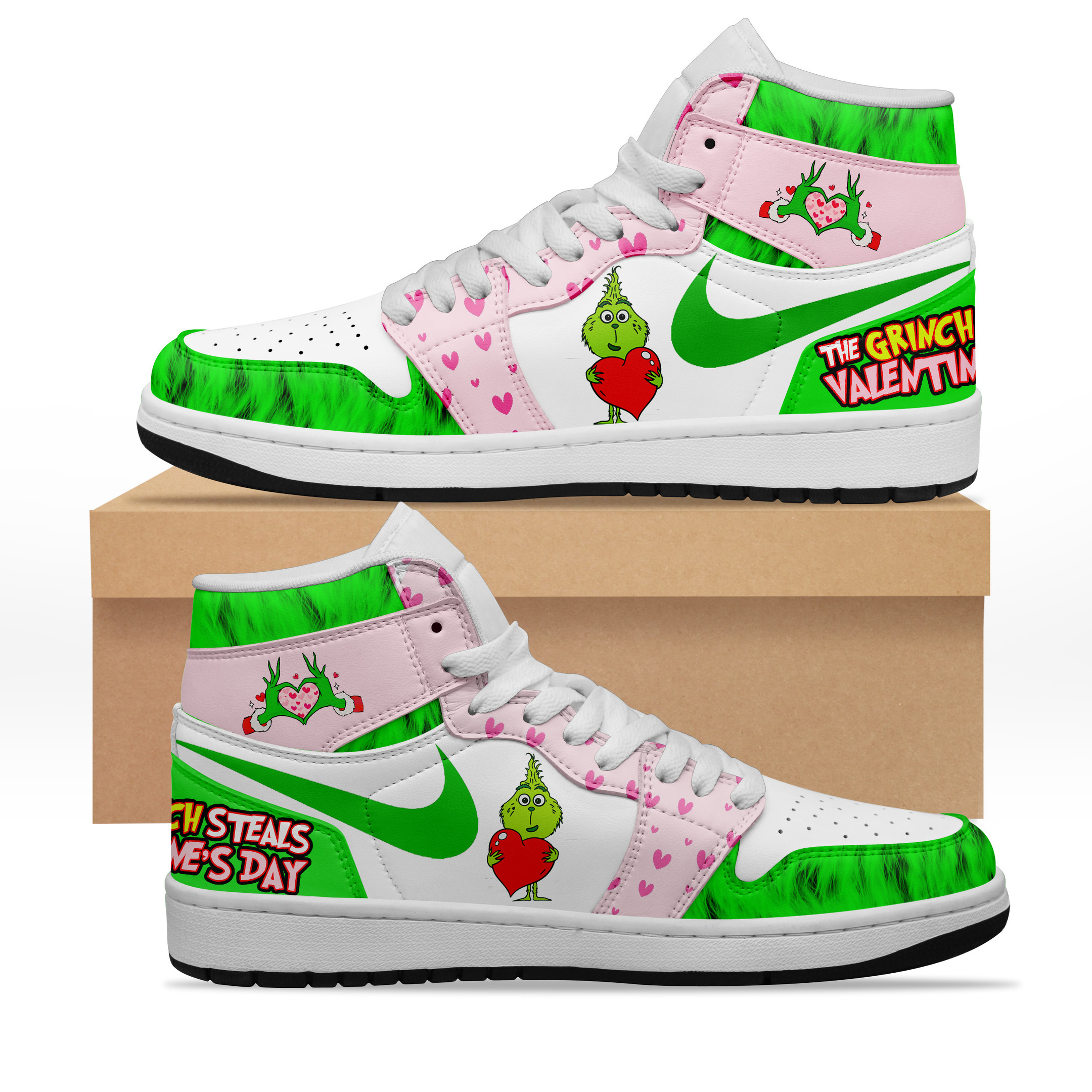 JWFancy The Grinch AJ1 High Sneakers Shoes For Men And Women