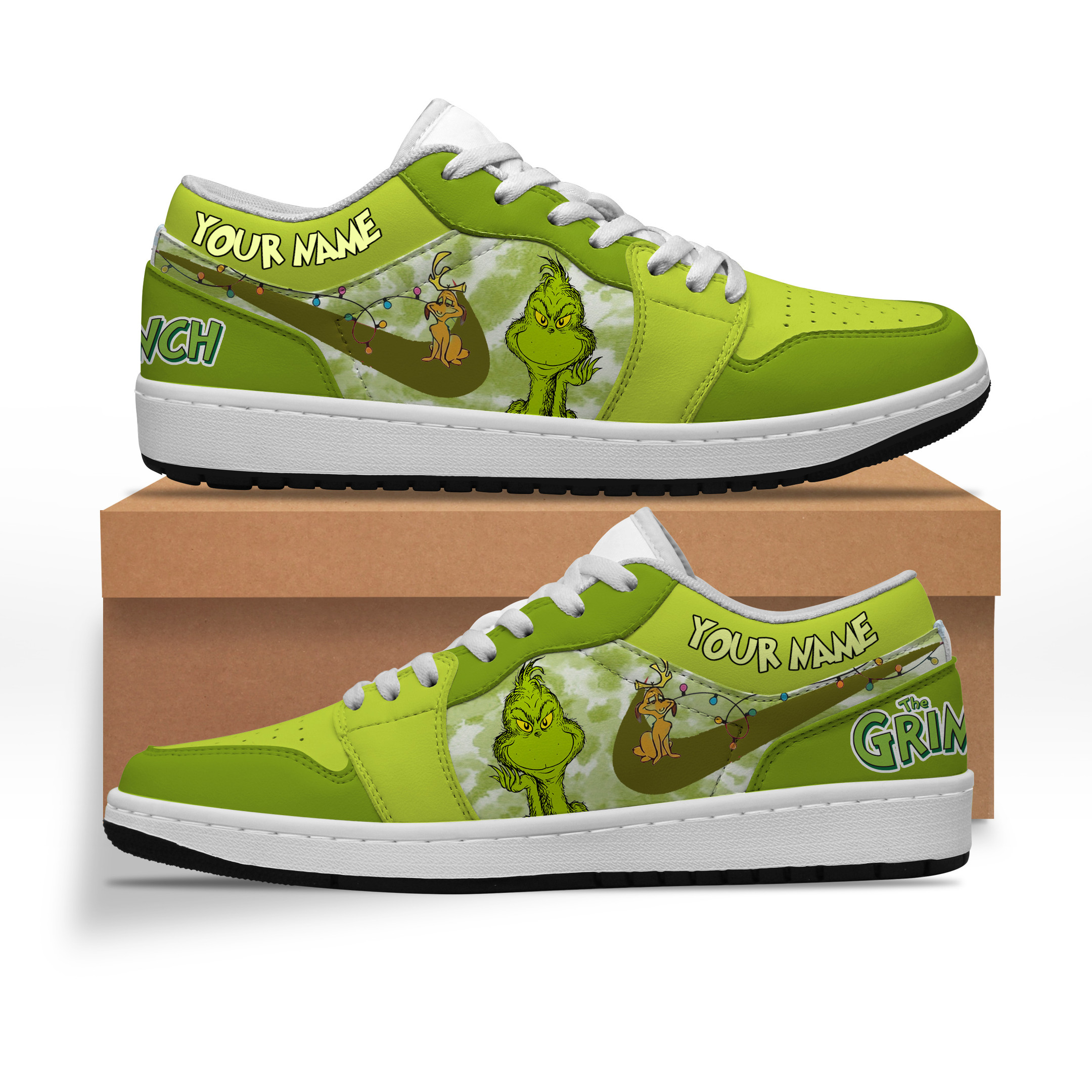 JWFancy The Grinch AJ1 Low Sneakers Shoes For Men And Women