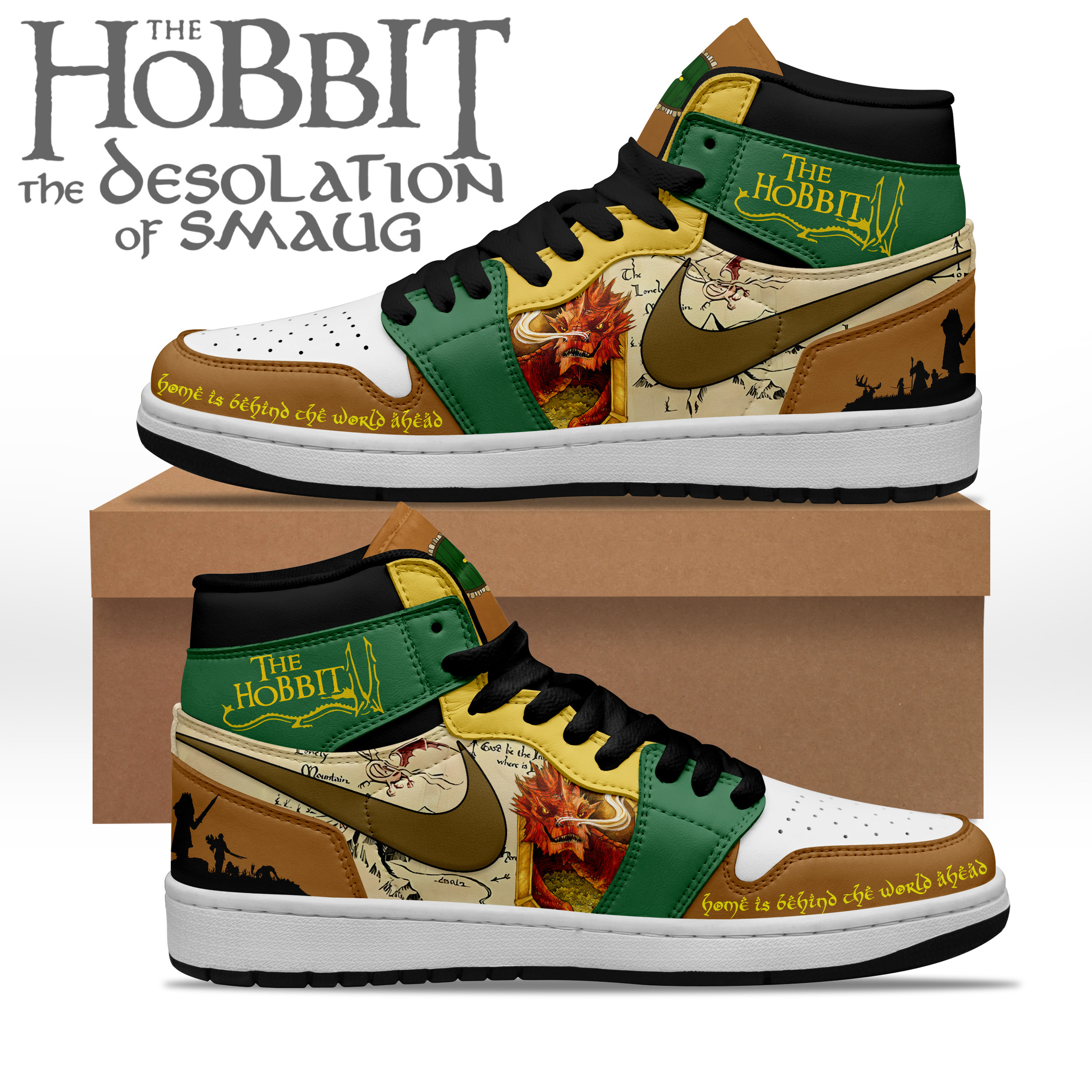 JWFancy The Hobbit The Desolation of Smaug AJ1 High Sneakers Shoes For Men And Women