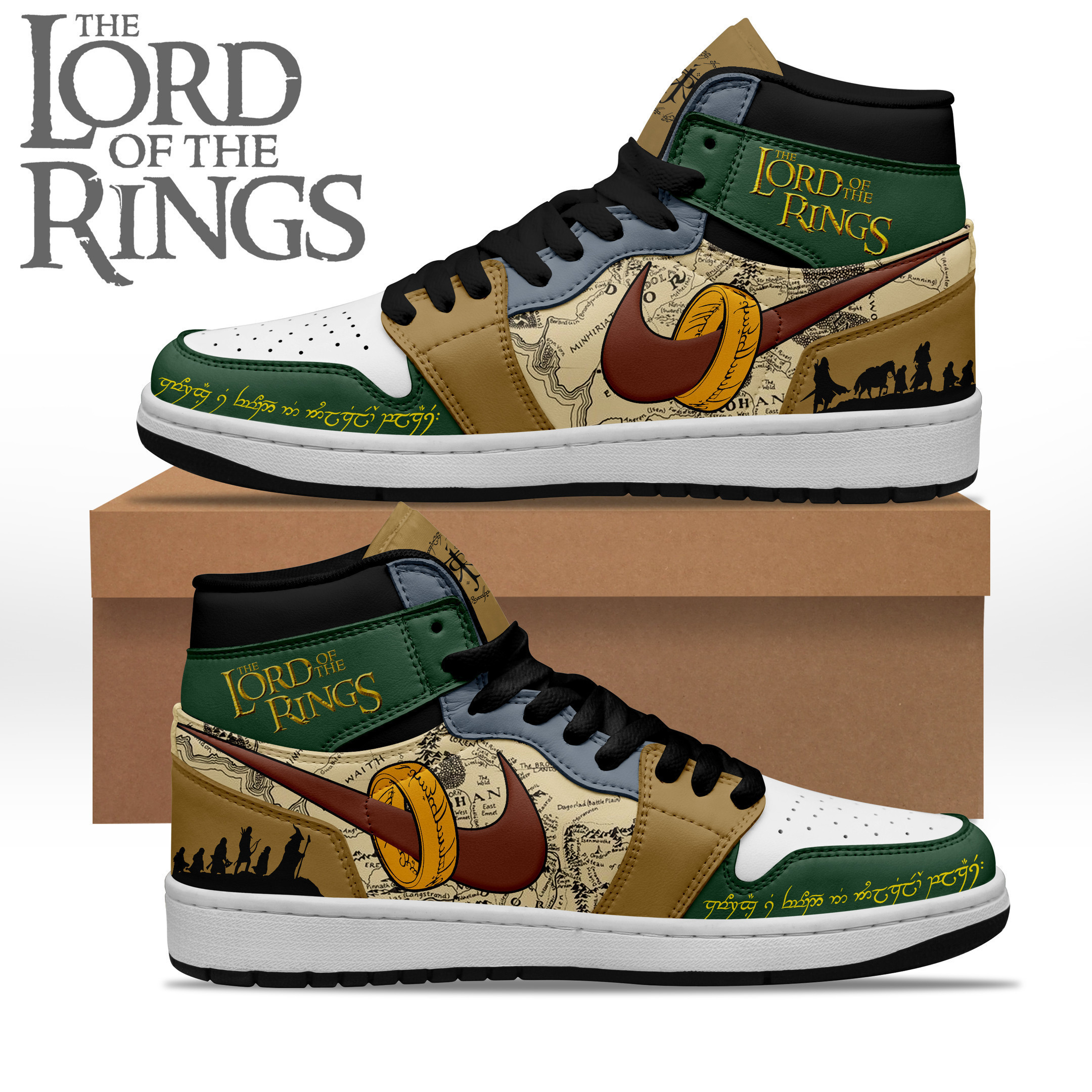 JWFancy The Lord of the Rings AJ1 High Sneakers Shoes For Men And Women