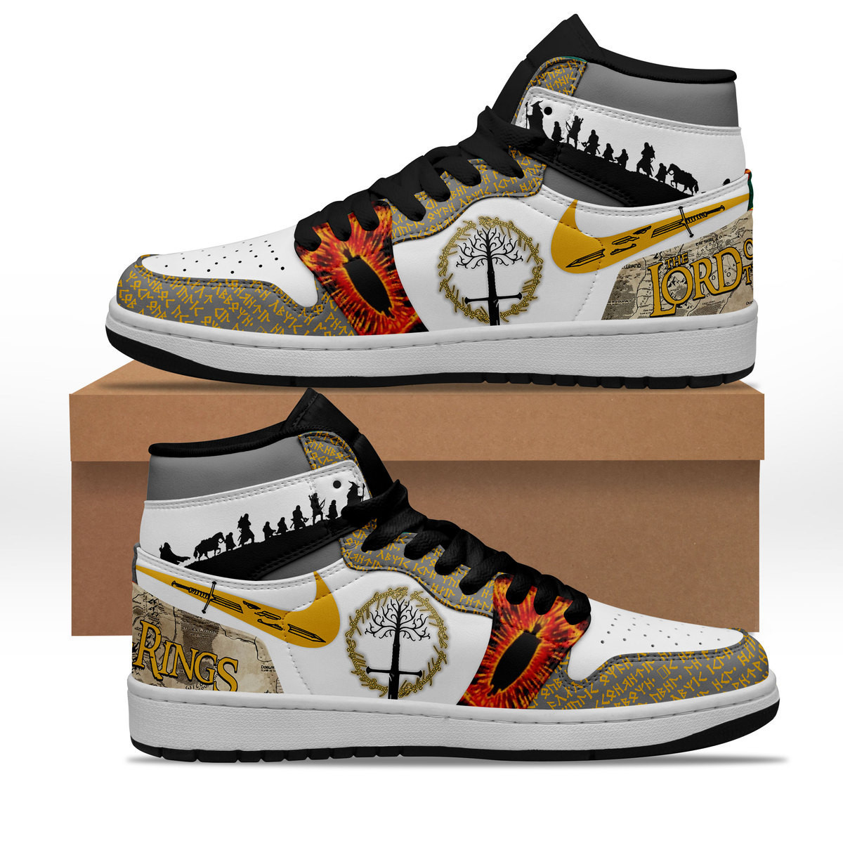 JWFancy The Lord of the Rings AJ1 High Sneakers Shoes For Men And Women