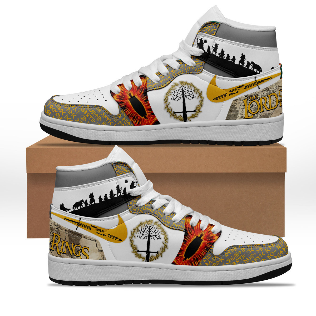 JWFancy The Lord of the Rings AJ1 High Sneakers Shoes For Men And Women