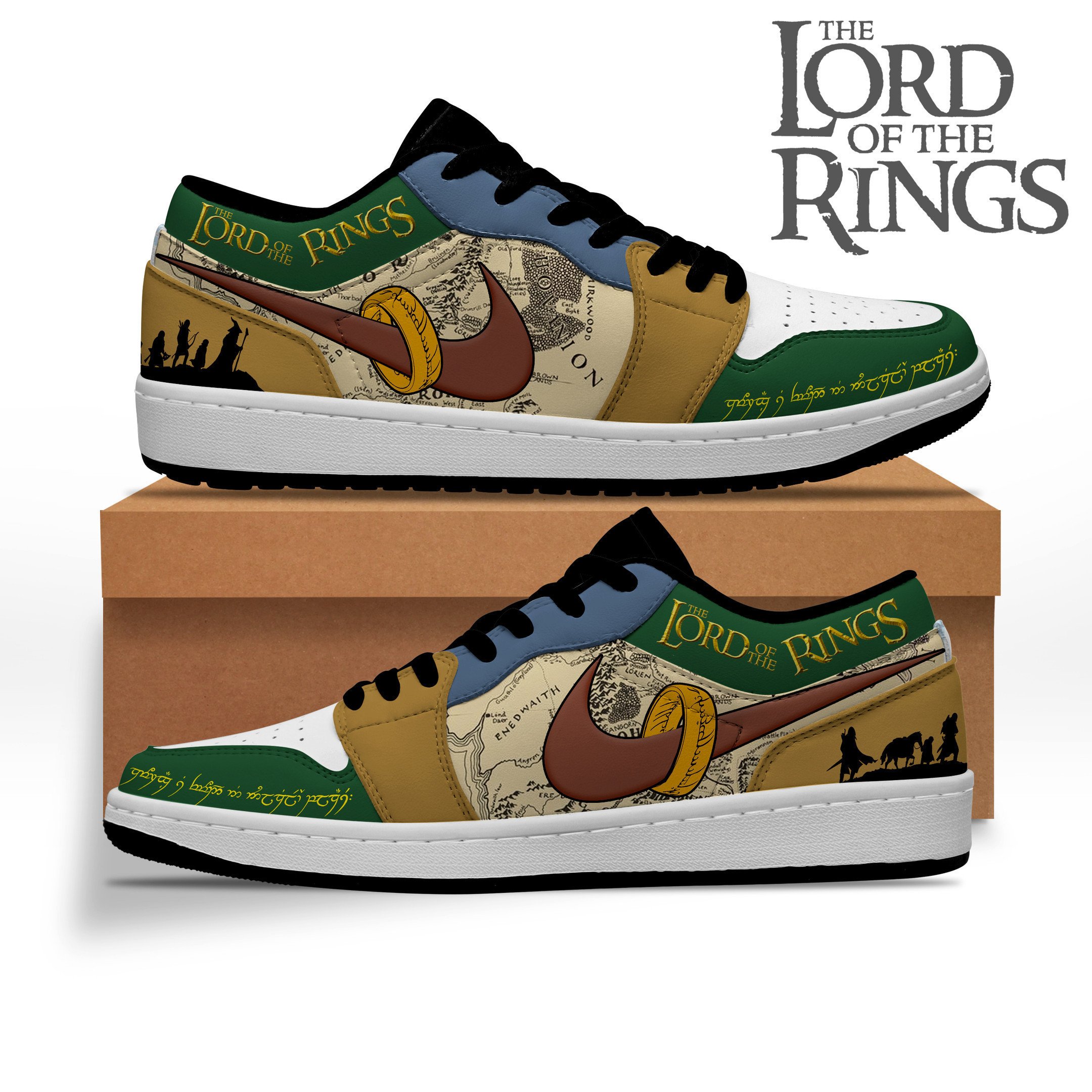 JWFancy The Lord of the Rings AJ1 Low Sneakers Shoes For Men And Women