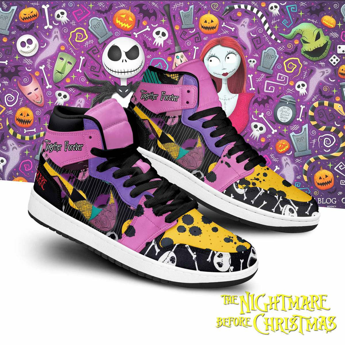 JWFancy The Nightmare Before Christmas AJ1 High Sneakers Shoes For Men And Women