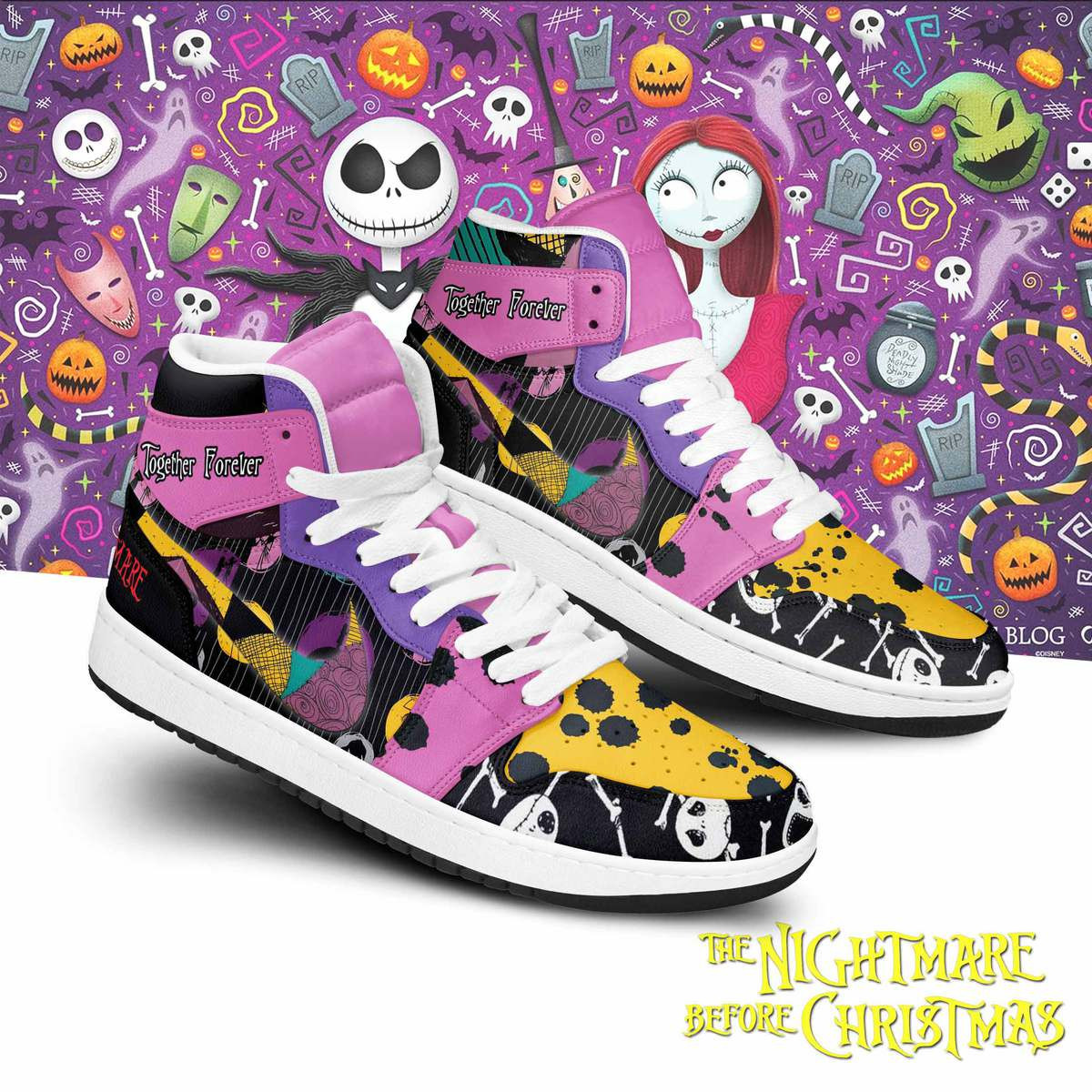 JWFancy The Nightmare Before Christmas AJ1 High Sneakers Shoes For Men And Women