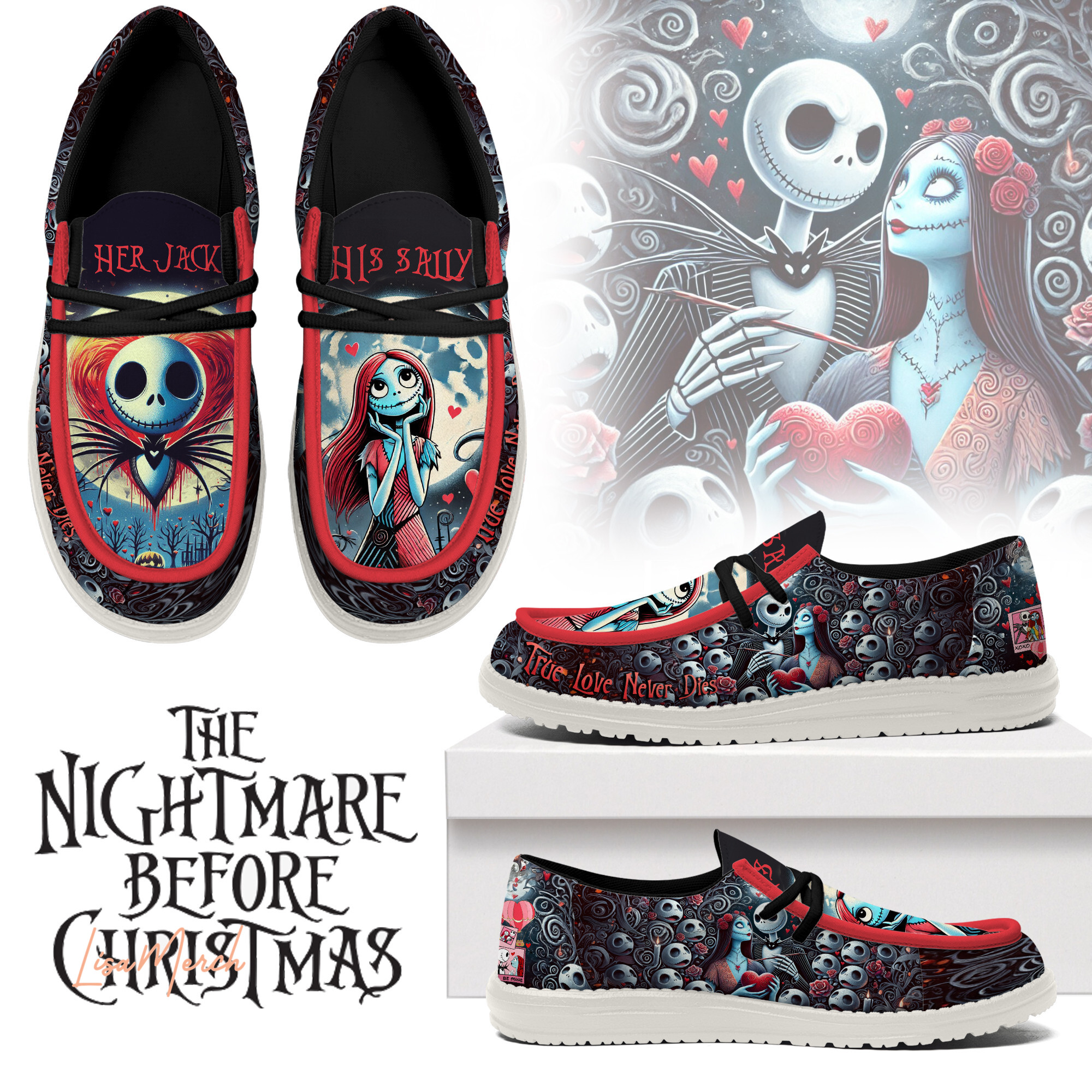 JWFancy The Nightmare Hey Dude Shoes Wally Men's Lace Up Loafers Comfortable For Men And Women