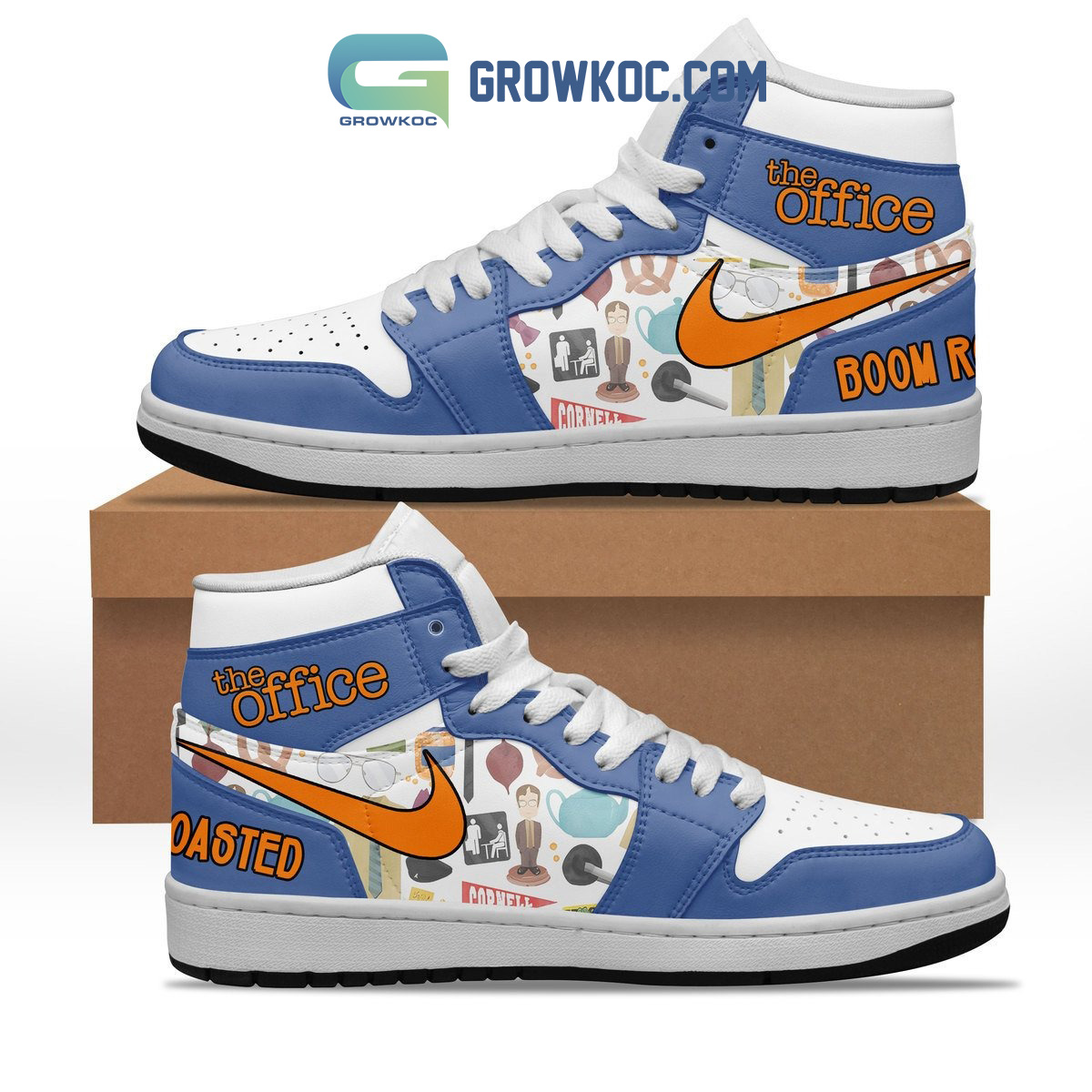 JWFancy The Office Boom Roasted AJ1 High Sneakers Shoes For Men And Women