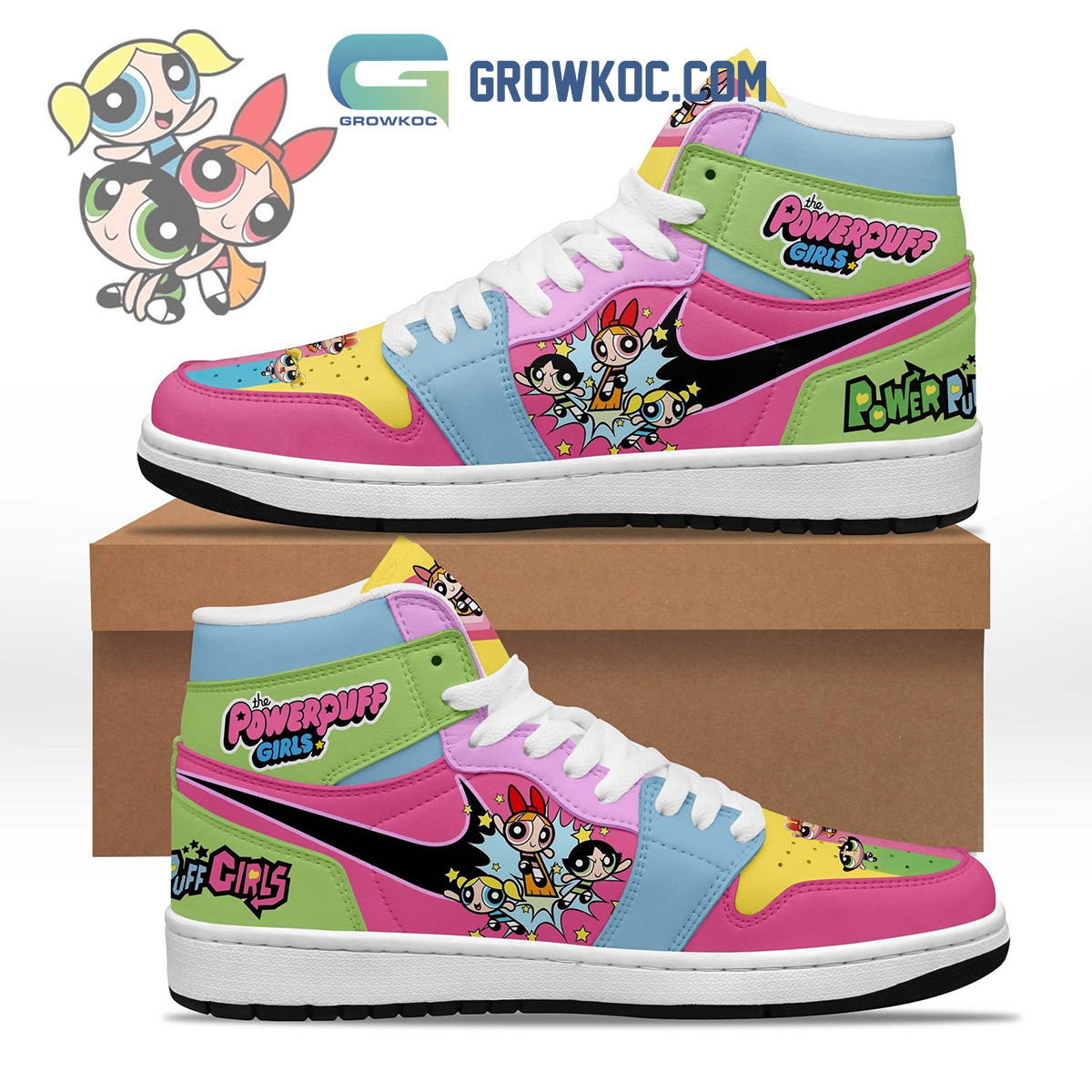 JWFancy The Powerpuff Girls AJ1 High Sneakers Shoes For Men And Women