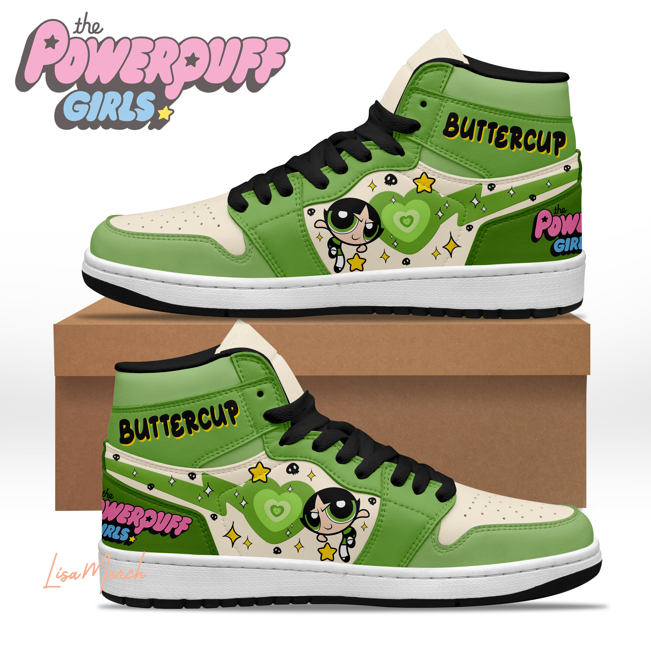 JWFancy The Powerpuff Girls AJ1 High Sneakers Shoes For Men And Women