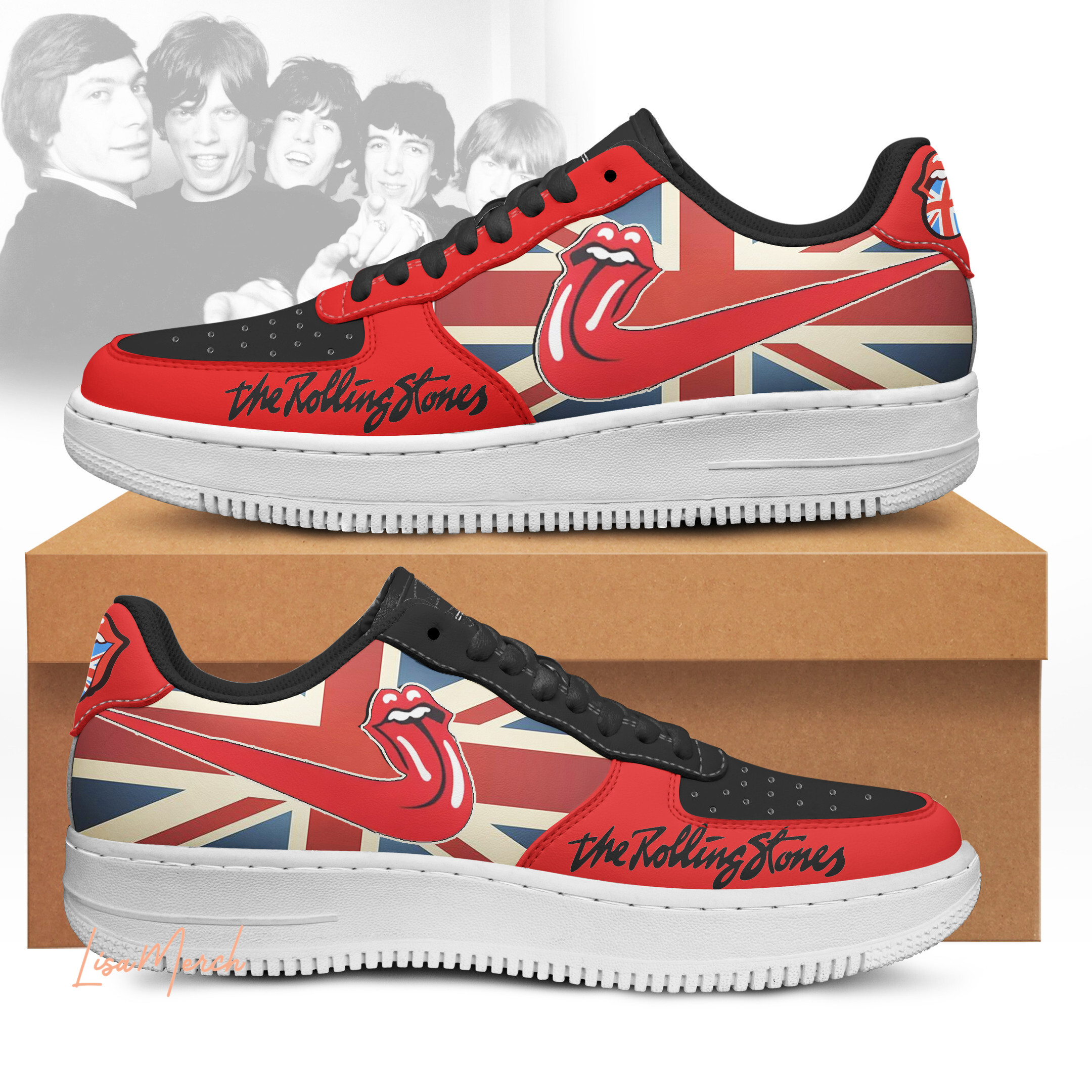 JWFancy The Rolling Stones Air Low-Top Sneakers Shoes For Men And Women