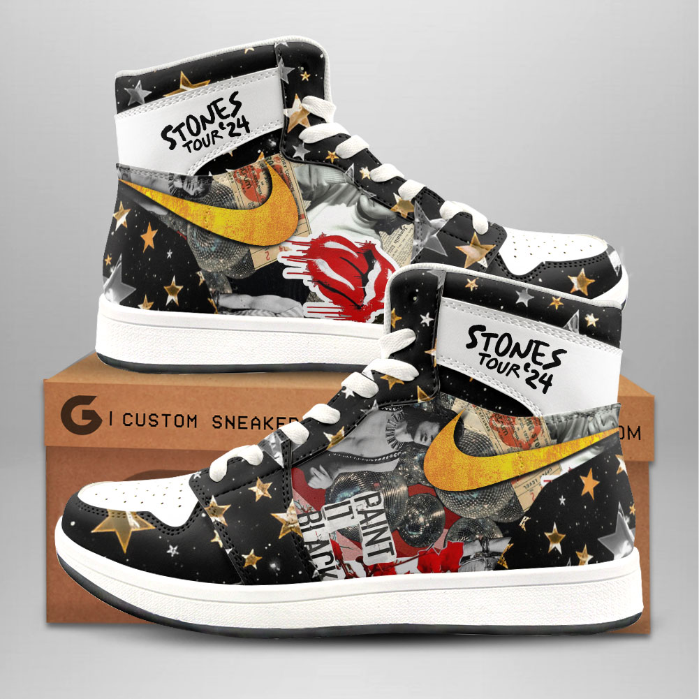 JWFancy The Rolling Stones AJ1 High Sneakers Shoes For Men And Women