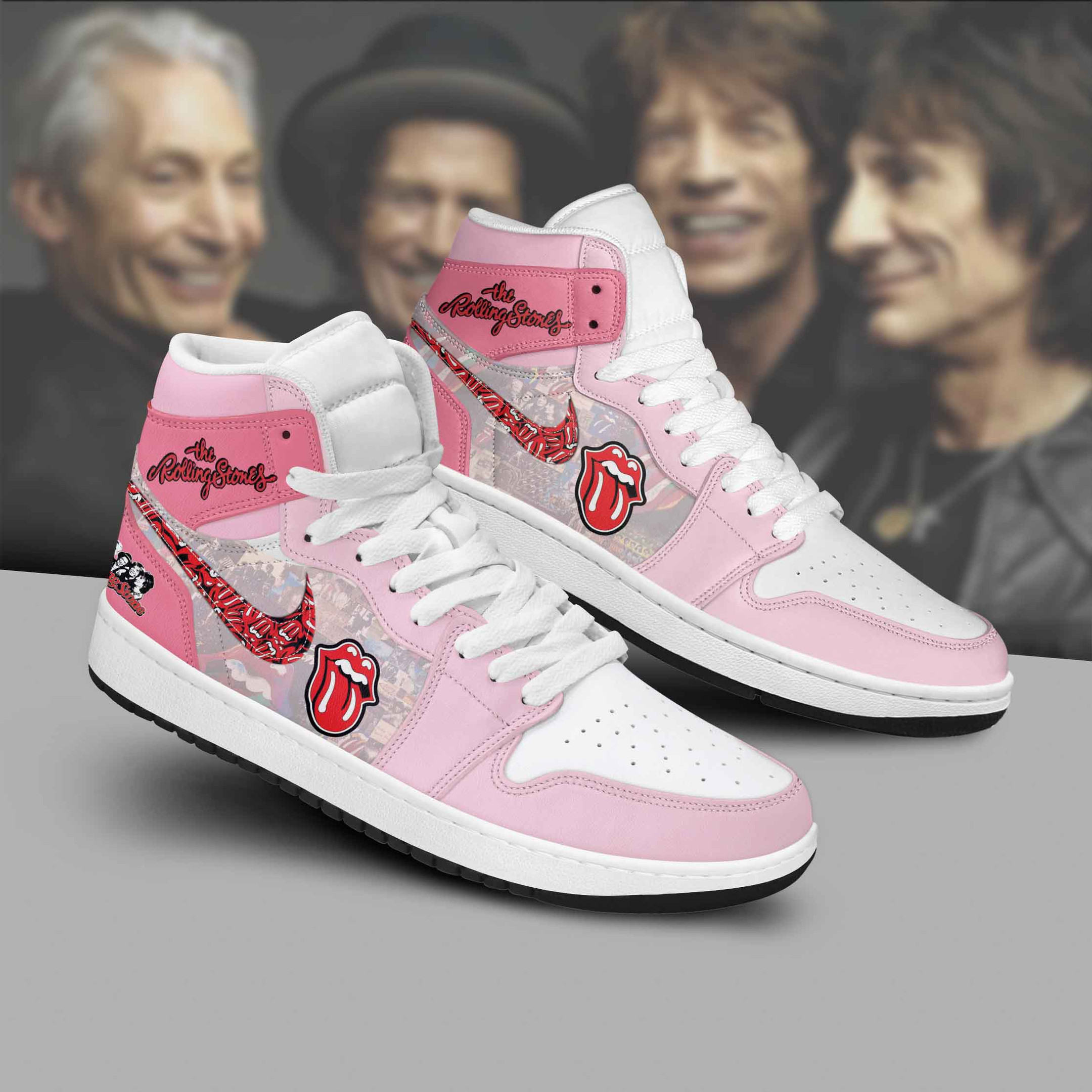 JWFancy The Rolling Stones AJ1 High Sneakers Shoes For Men And Women