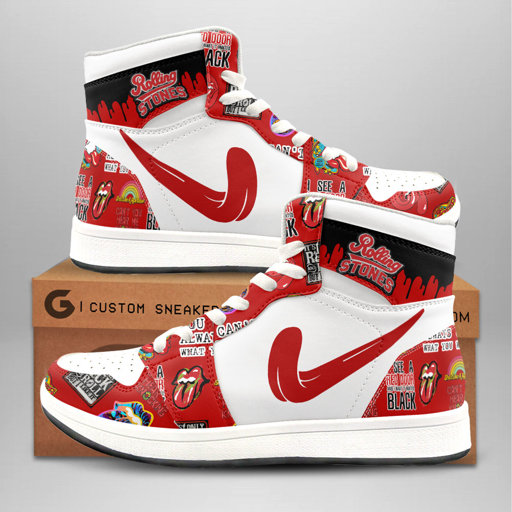 JWFancy The Rolling Stones AJ1 High Sneakers Shoes For Men And Women