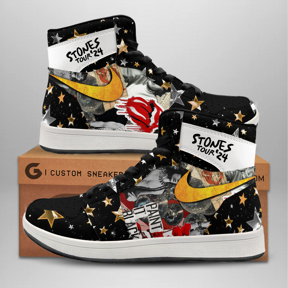 JWFancy The Rolling Stones AJ1 High Sneakers Shoes For Men And Women