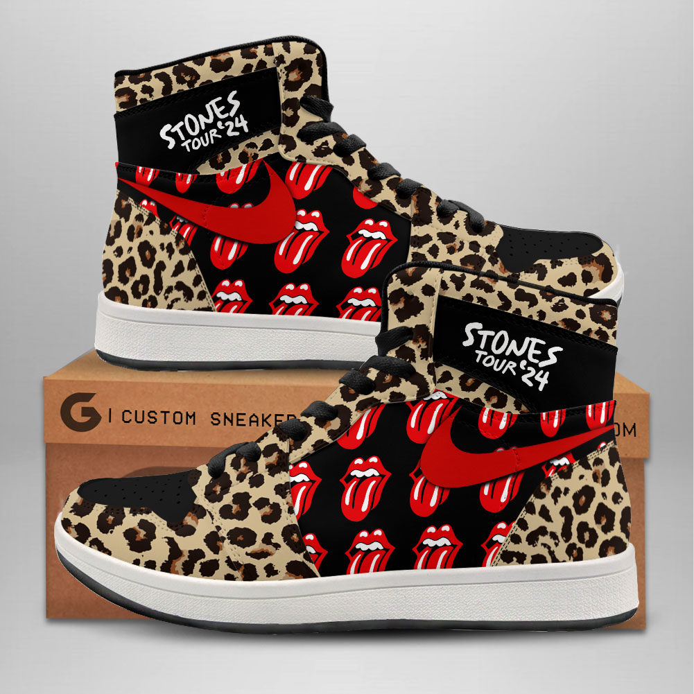 JWFancy The Rolling Stones AJ1 High Sneakers Shoes For Men And Women