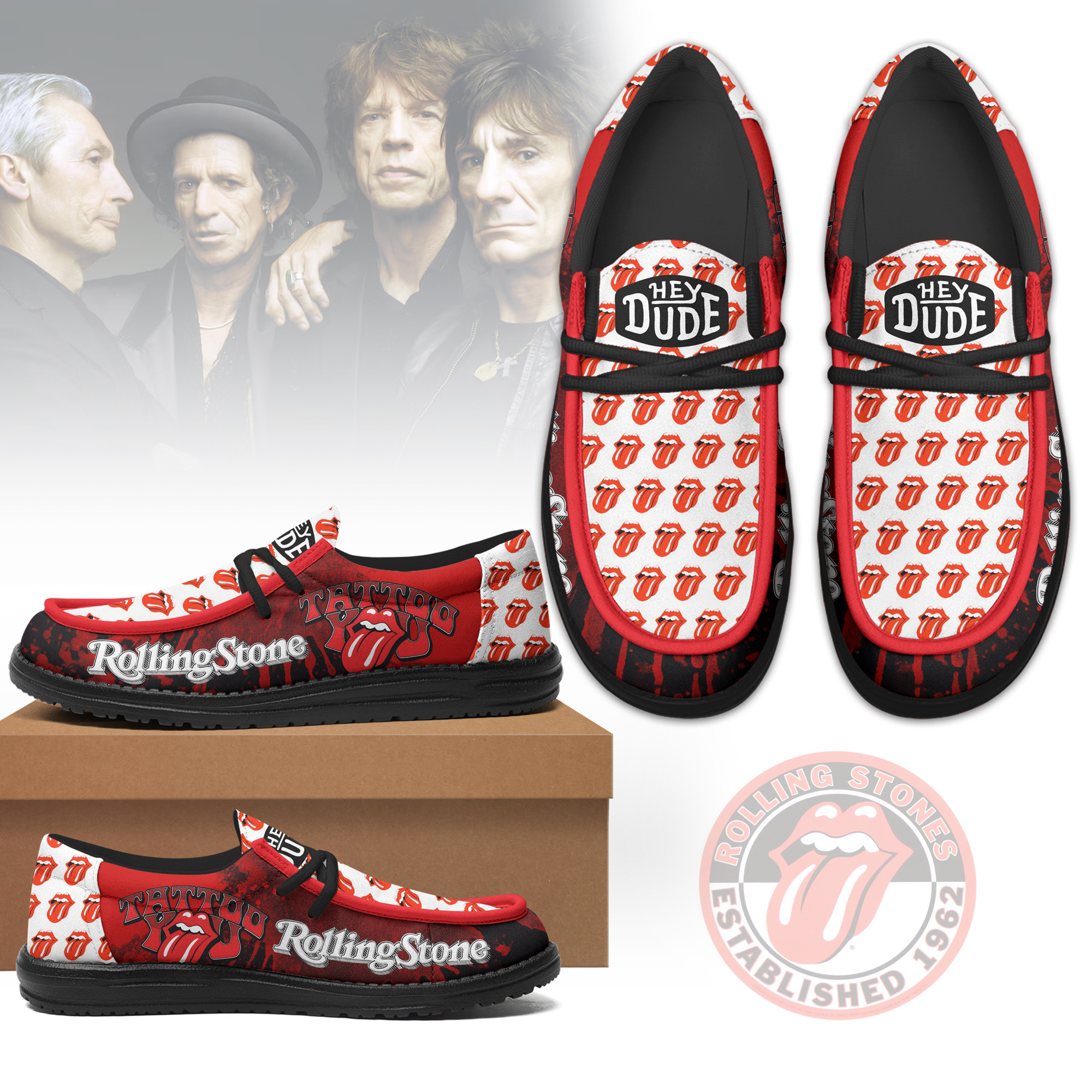 JWFancy The Rolling Stones – Custom Name Hey Dude
