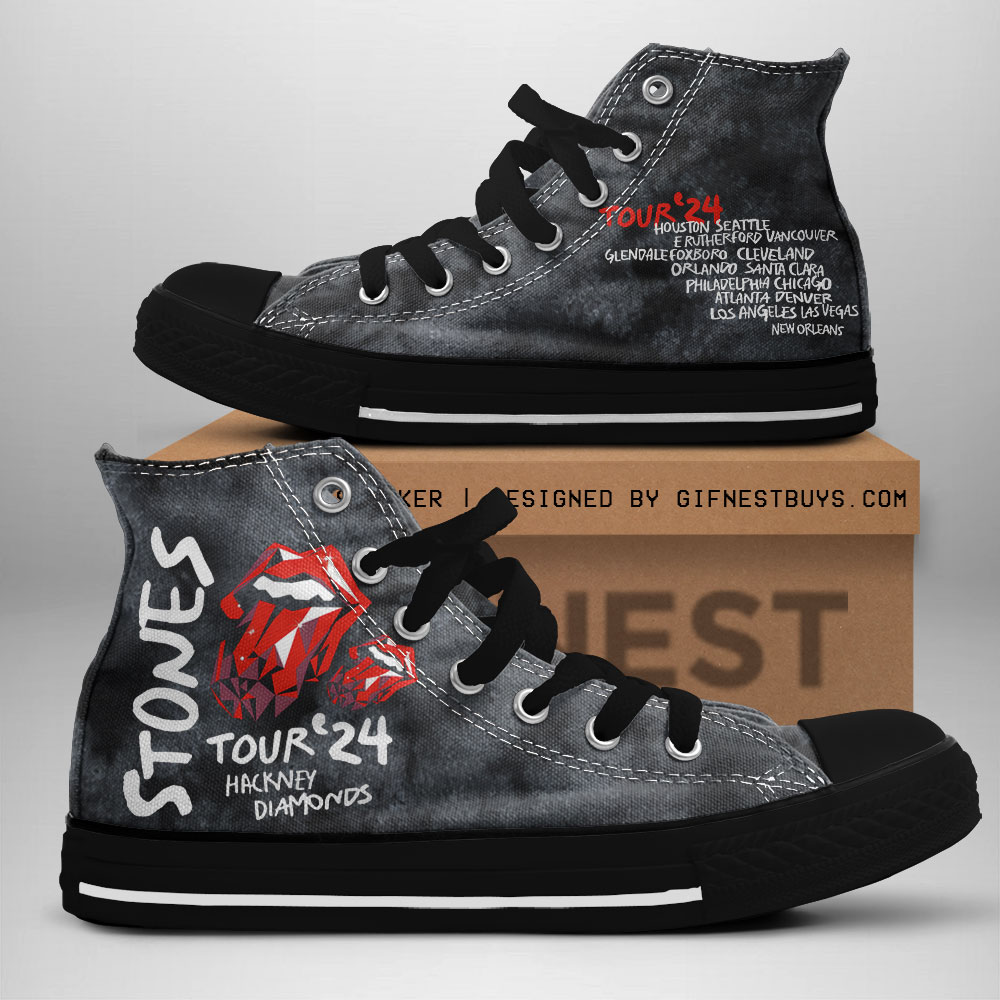 JWFancy The Rolling Stones High Top Canvas Sneakers Shoes For Men And Women