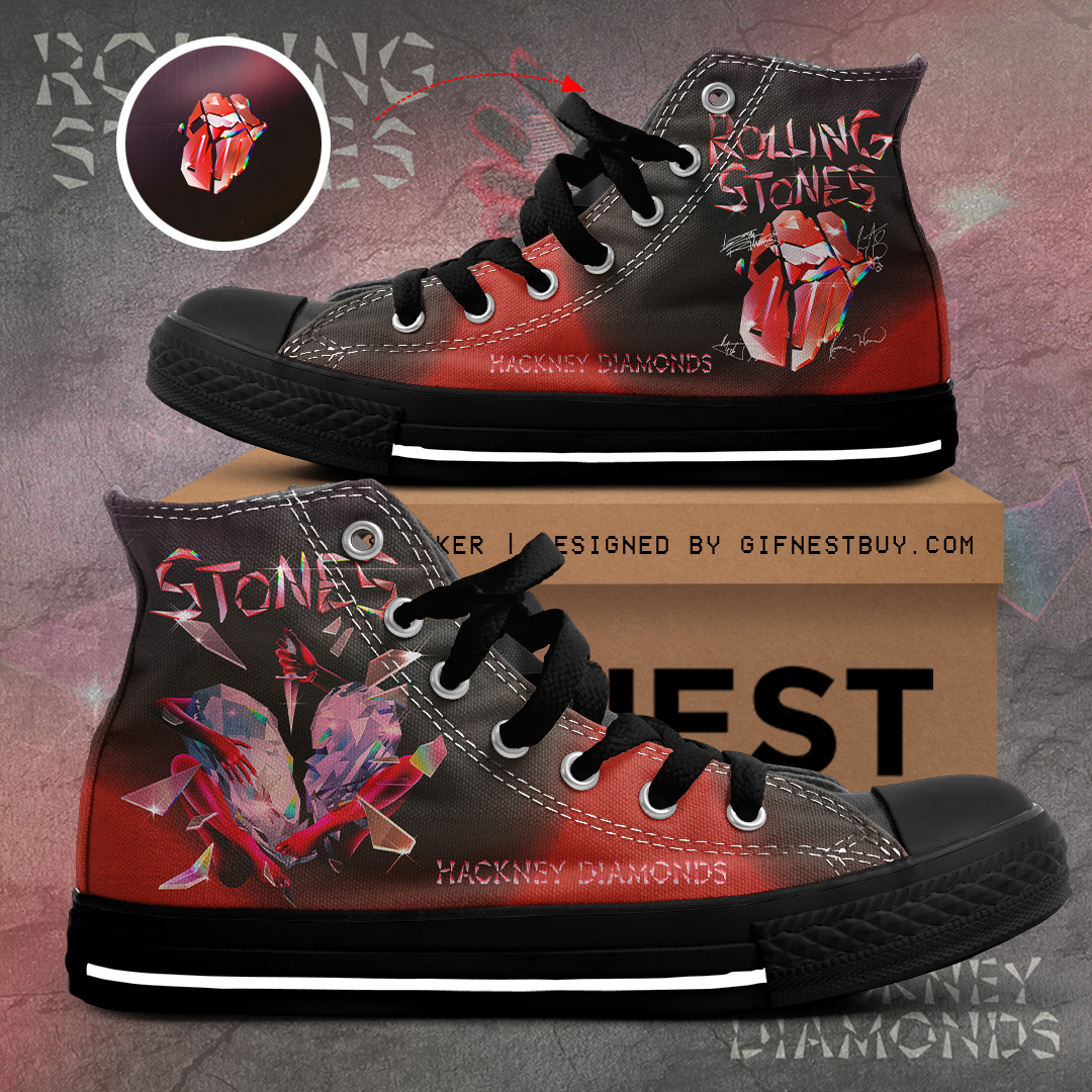JWFancy The Rolling Stones High Top Canvas Sneakers Shoes For Men And Women