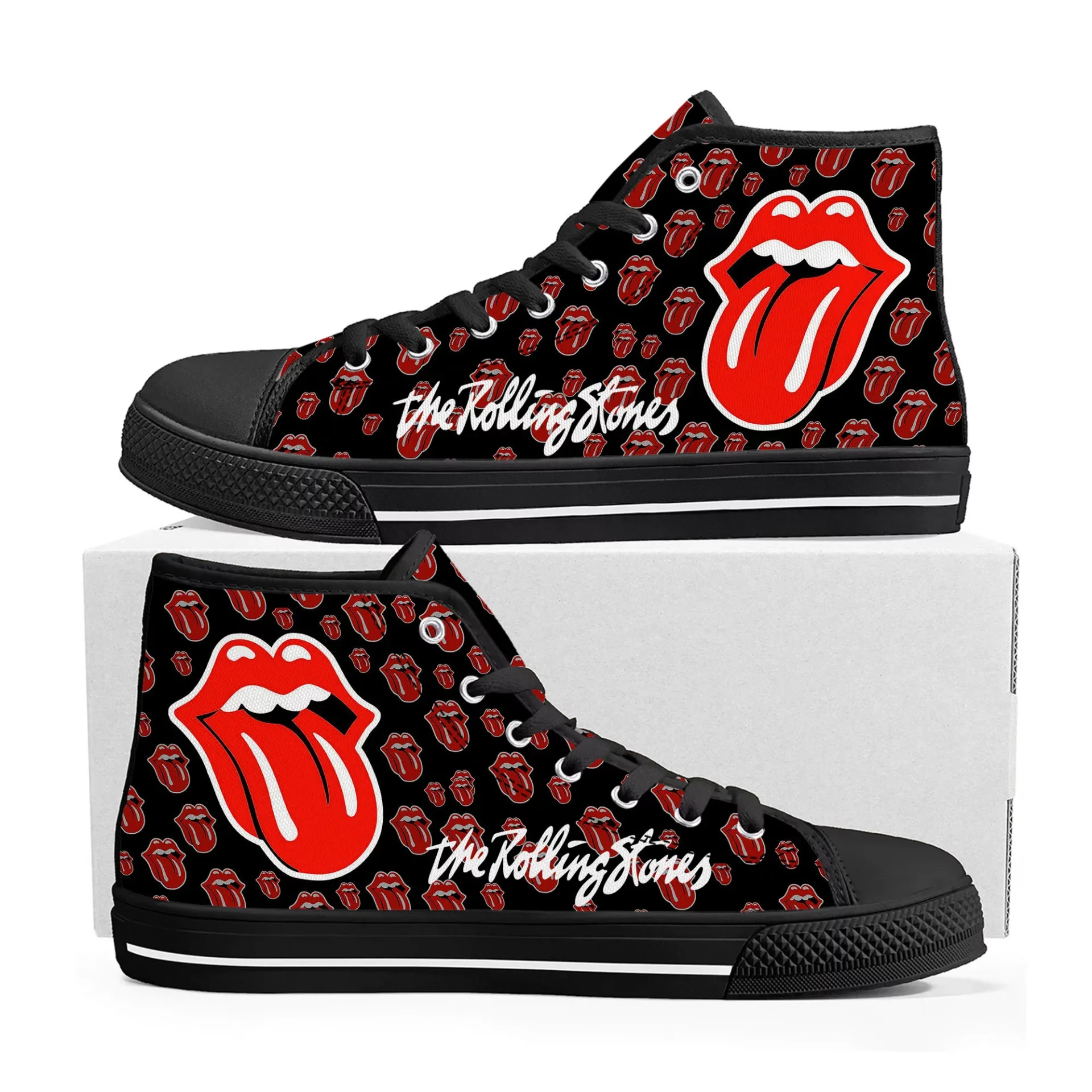 JWFancy The Rolling Stones High Top Canvas Sneakers Shoes For Men And Women