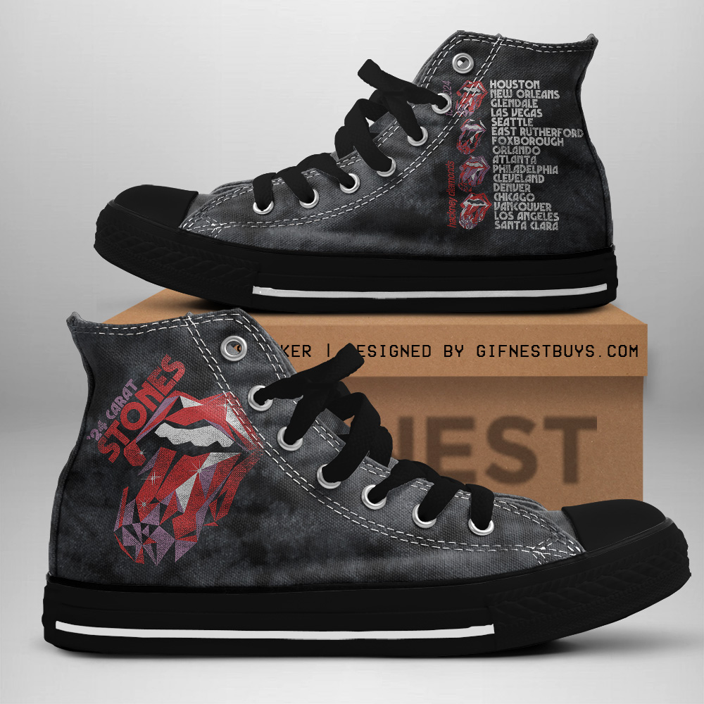 JWFancy The Rolling Stones High Top Canvas Sneakers Shoes For Men And Women