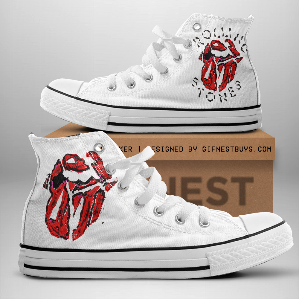 JWFancy The Rolling Stones High Top Canvas Sneakers Shoes For Men And Women