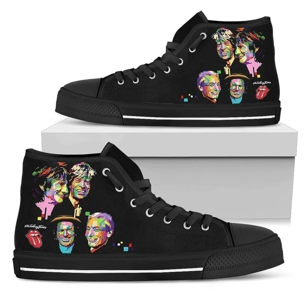 JWFancy The Rolling Stones High Top Canvas Sneakers Shoes For Men And Women