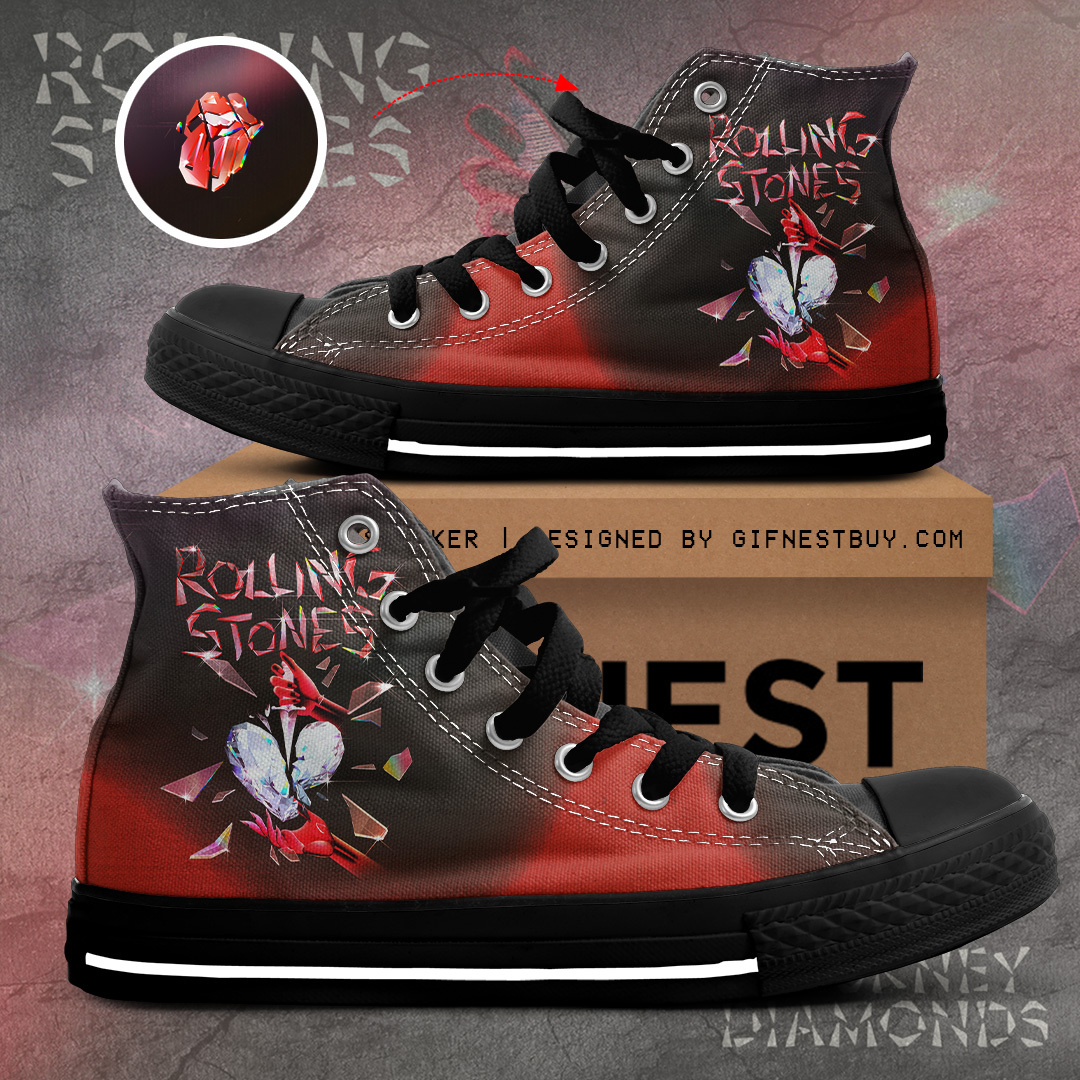 JWFancy The Rolling Stones High Top Canvas Sneakers Shoes For Men And Women