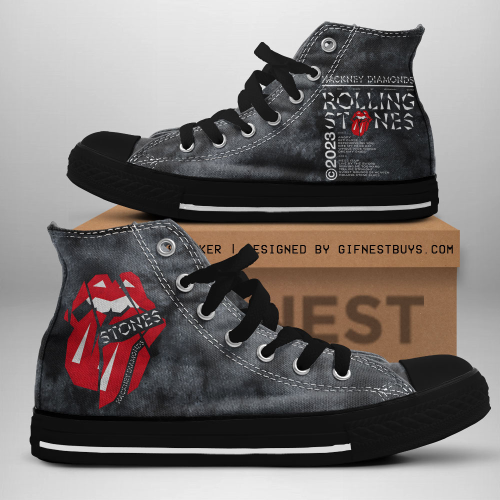 JWFancy The Rolling Stones High Top Canvas Sneakers Shoes For Men And Women