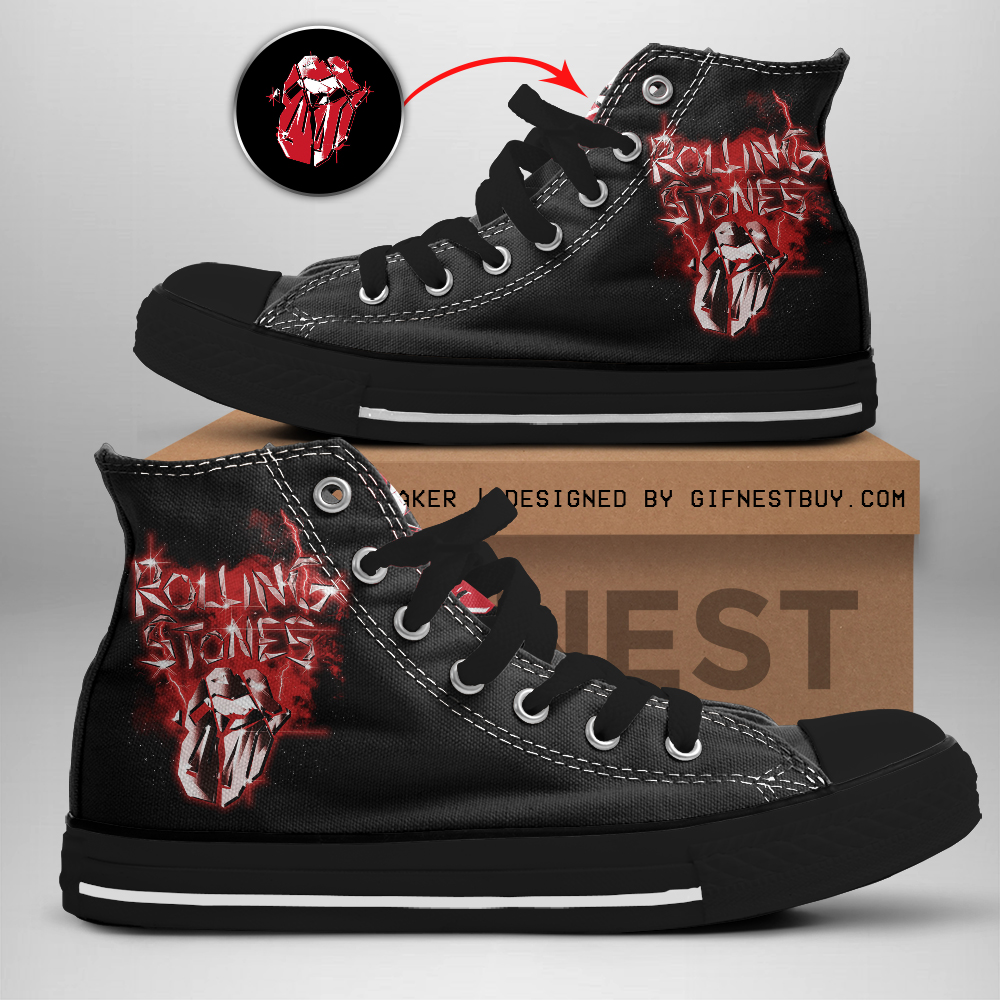 JWFancy The Rolling Stones High Top Canvas Sneakers Shoes For Men And Women