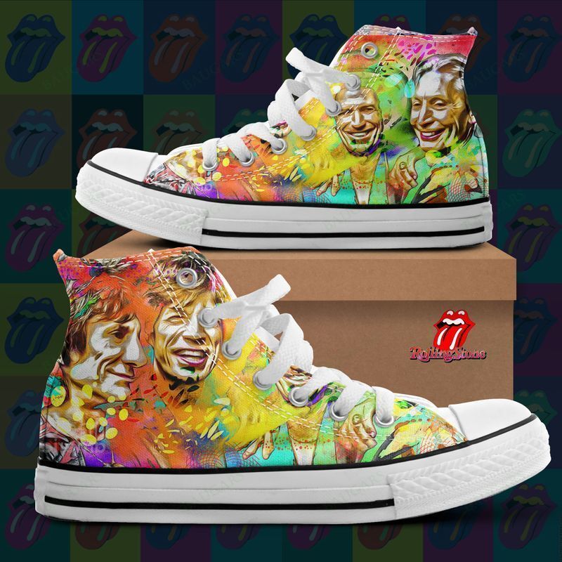 JWFancy The Rolling Stones High Top Canvas Sneakers Shoes For Men And Women