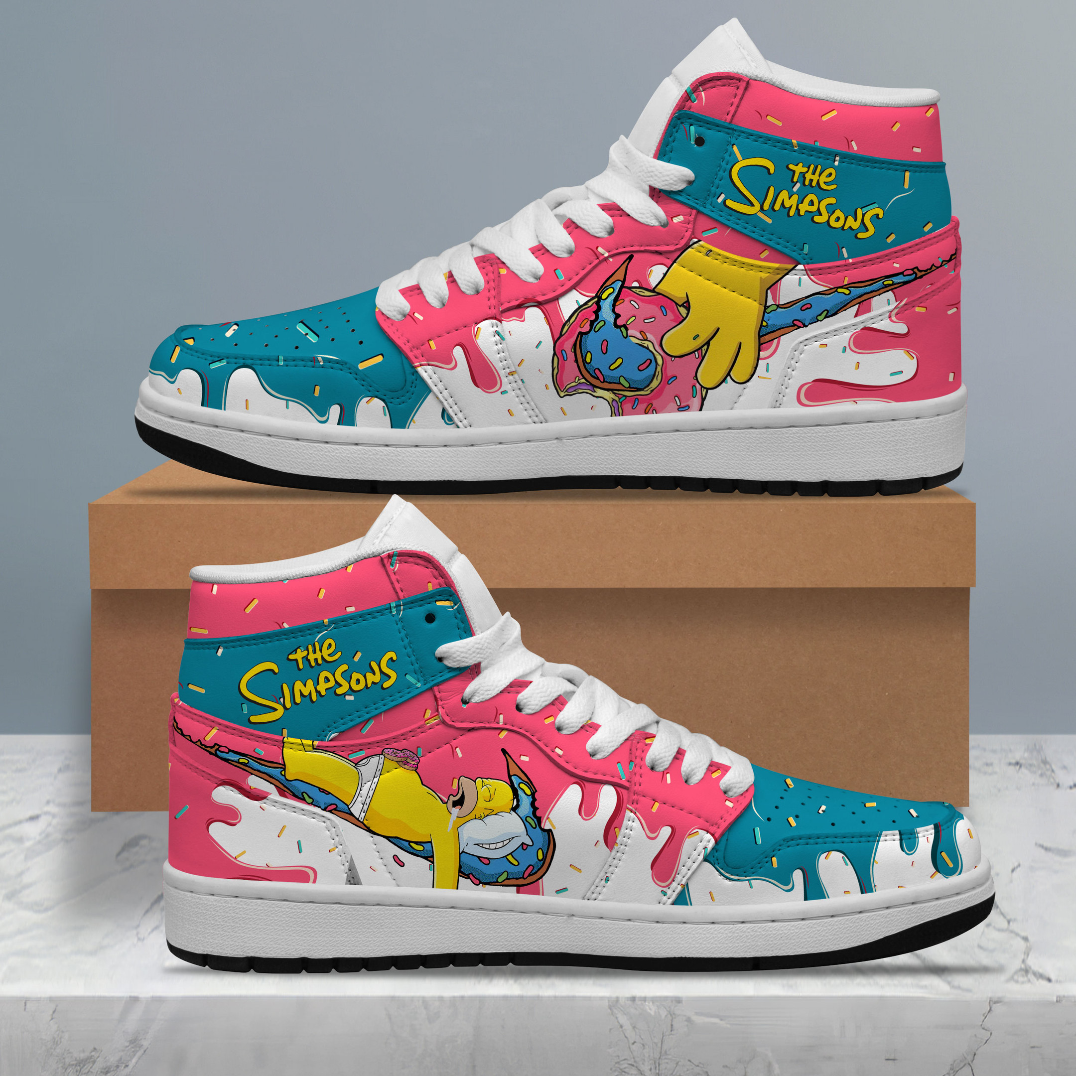 JWFancy The Simpsons AJ1 High Sneakers Shoes For Men And Women