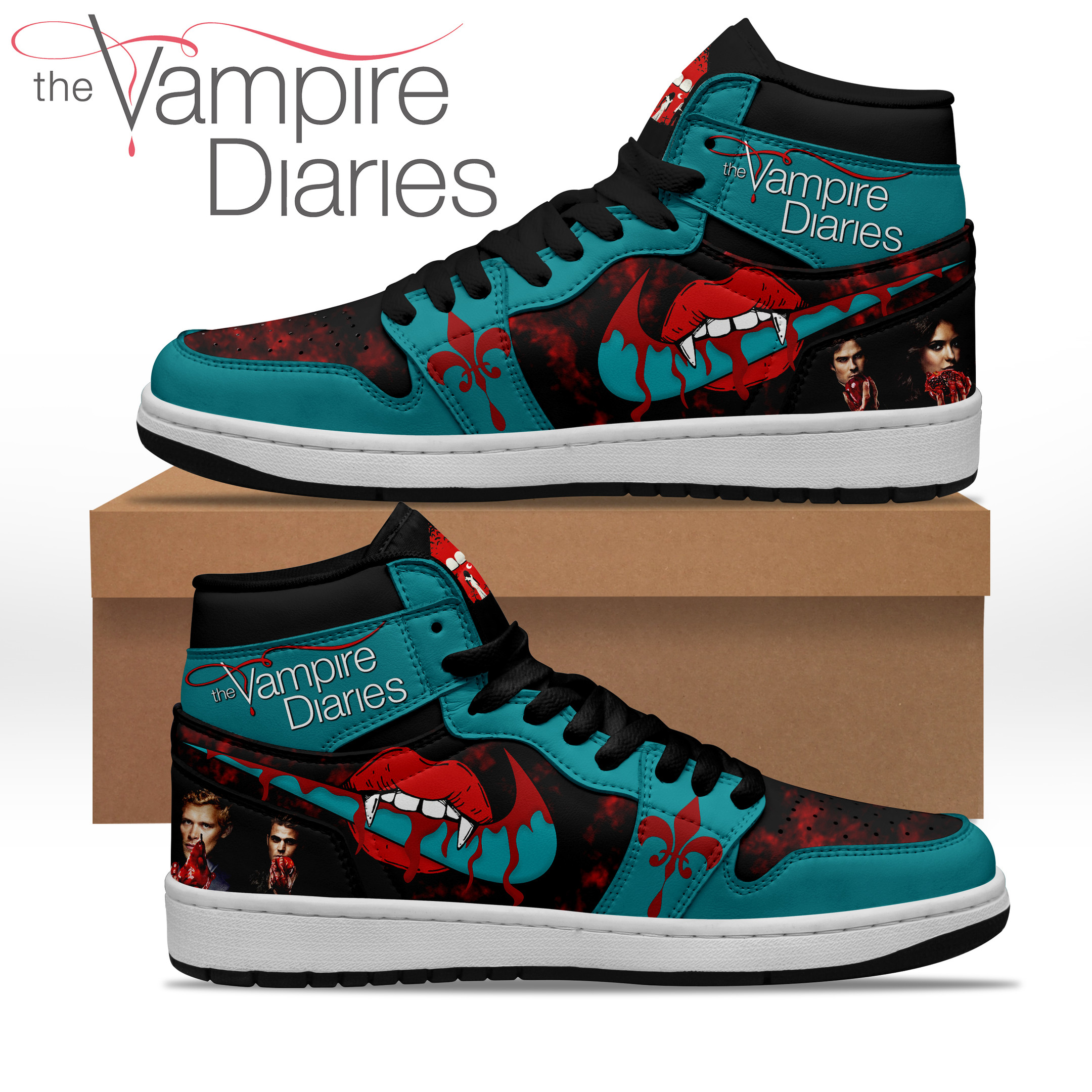 JWFancy The Vampire Diaries AJ1 High Sneakers Shoes For Men And Women
