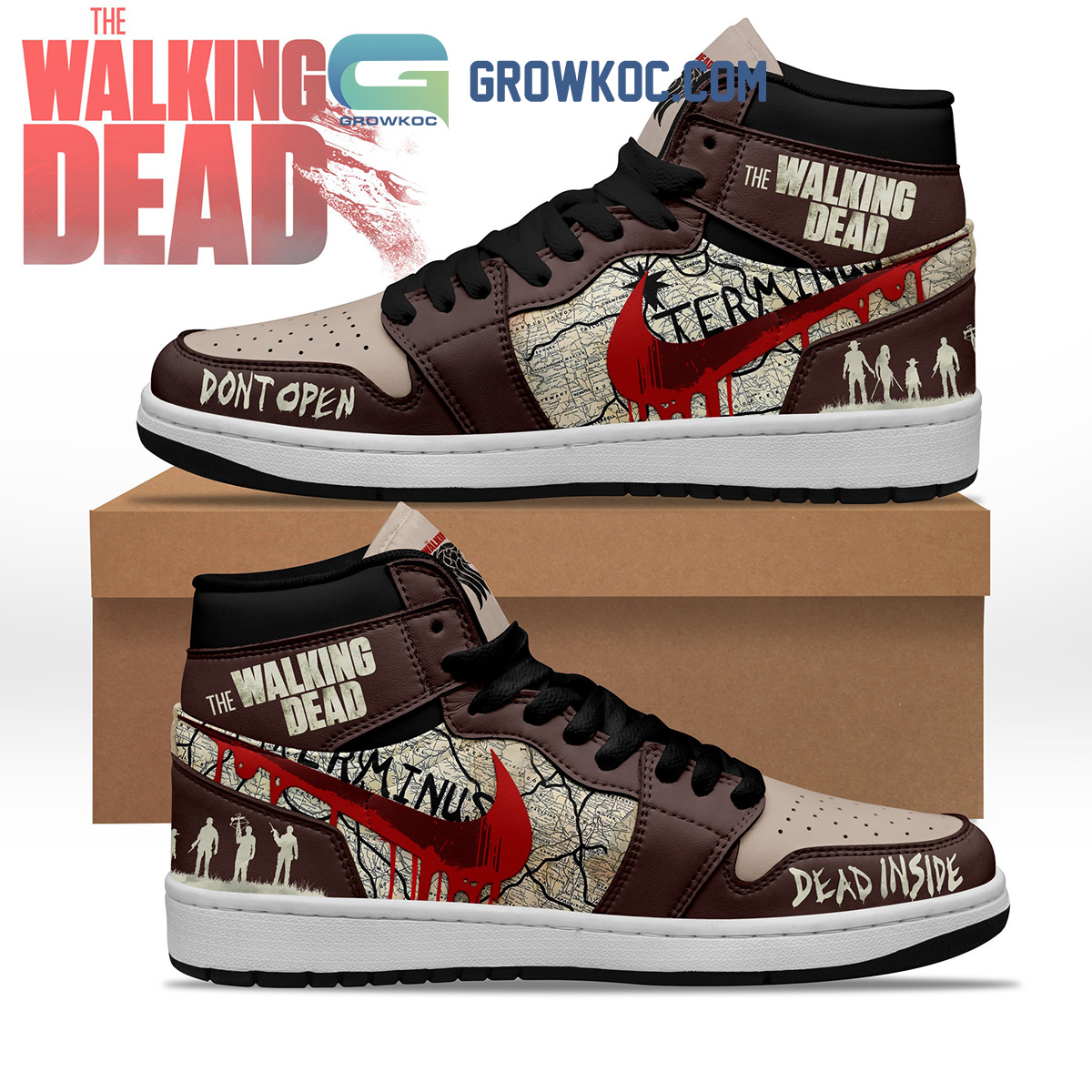 JWFancy The Walking Dead AJ1 High Sneakers Shoes For Men And Women