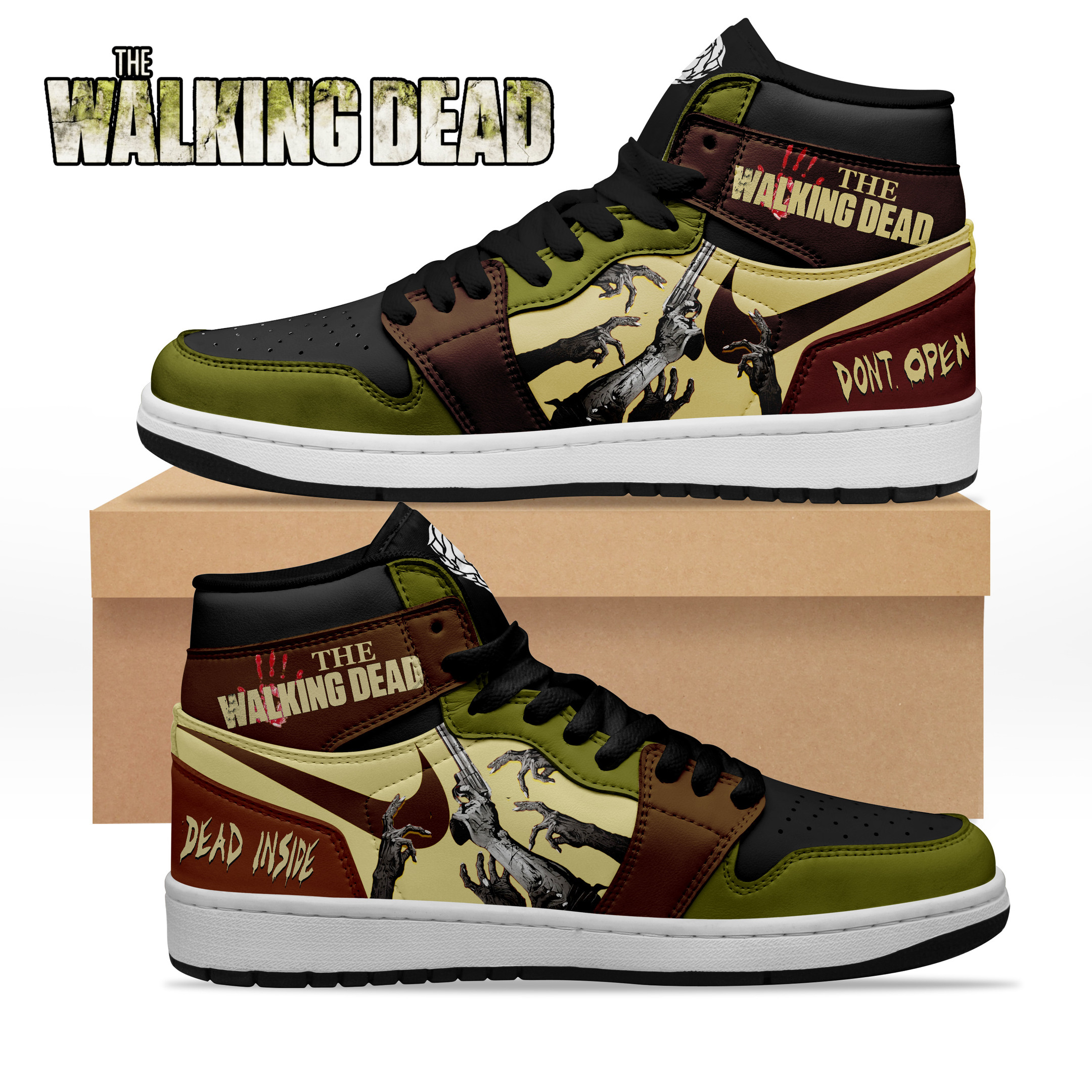 JWFancy The Walking Dead AJ1 High Sneakers Shoes For Men And Women