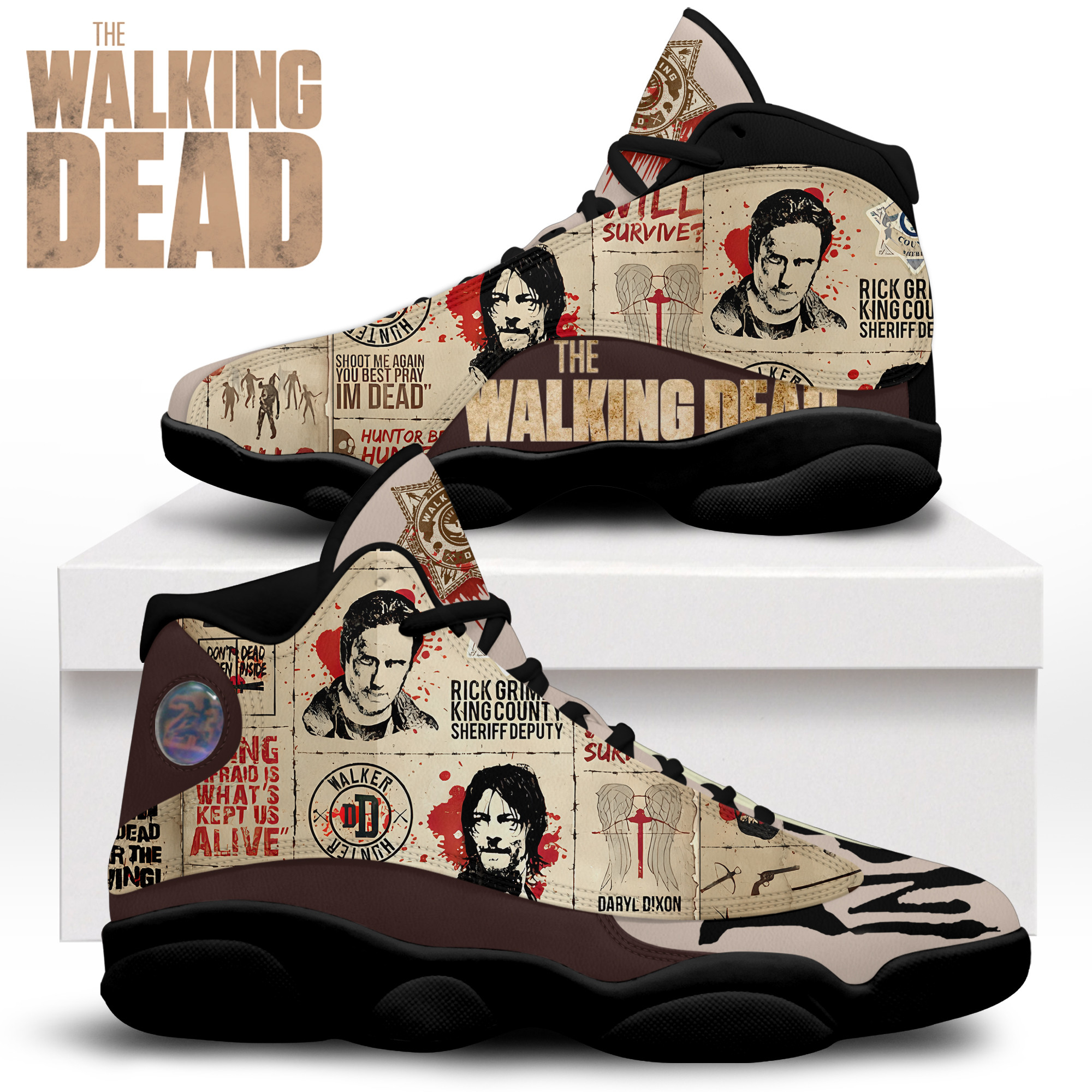 JWFancy The Walking Dead AJ13 Sneakers Shoes For Men And Women
