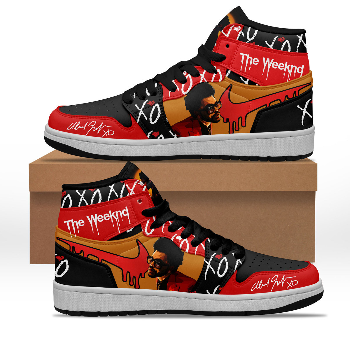 JWFancy The Weeknd AJ1 High Sneakers Shoes For Men And Women