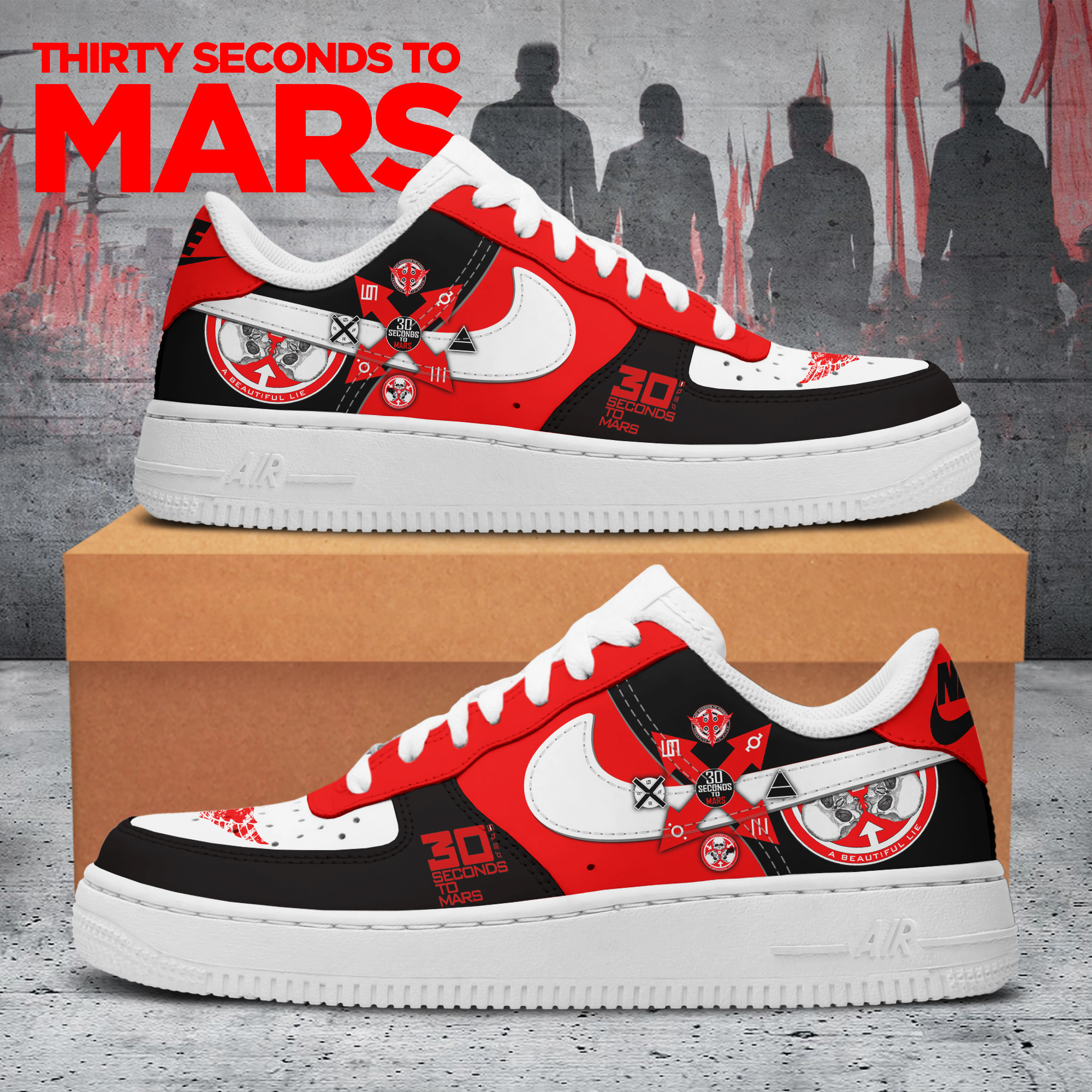 JWFancy Thirty Seconds to Mars Air Low-Top Sneakers Shoes For Men And Women