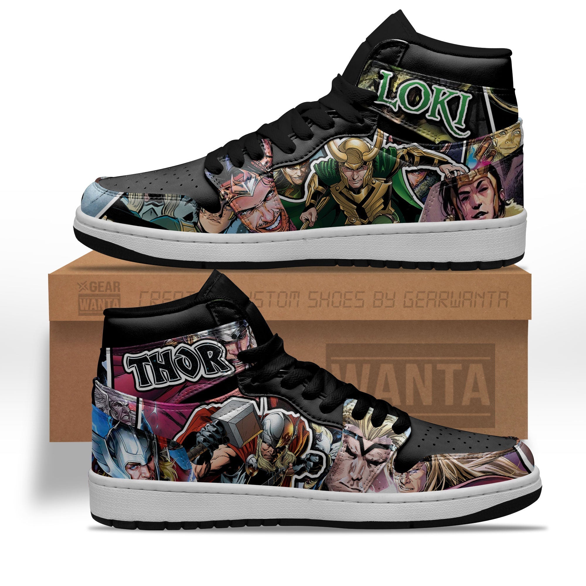 JWFancy Thor and Loki AJ1 High Sneakers Shoes For Men And Women