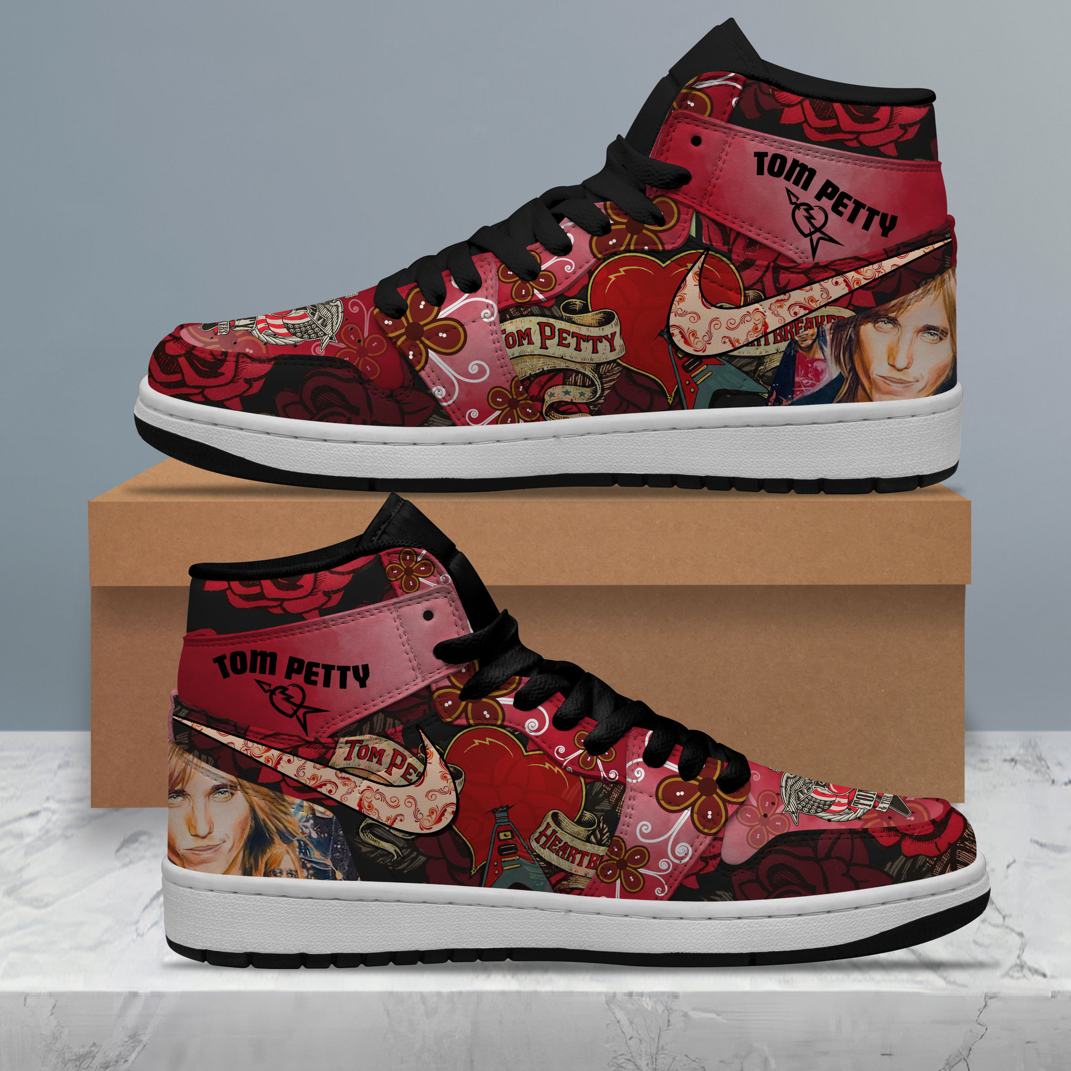 JWFancy Tom Petty AJ1 High Sneakers Shoes For Men And Women