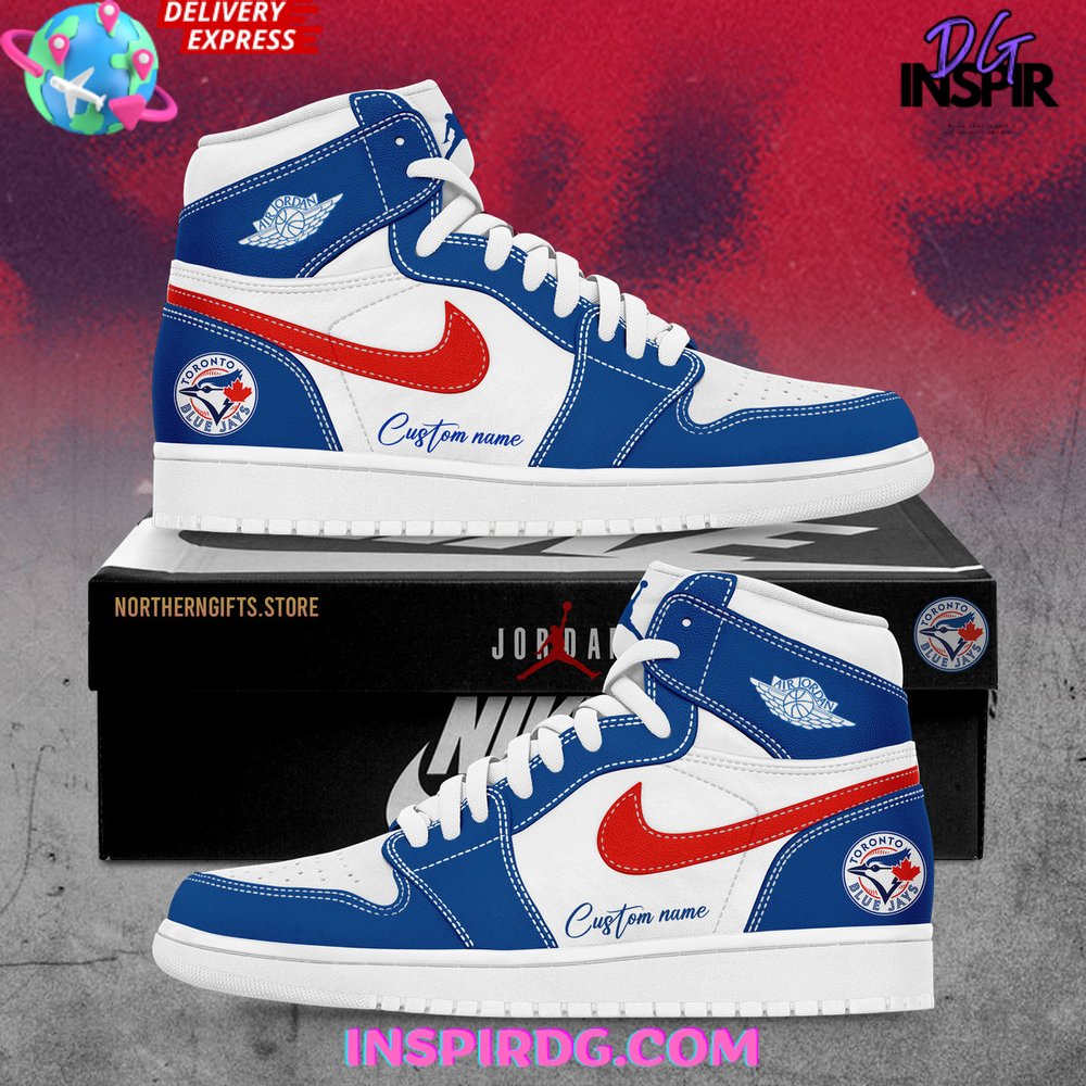 JWFancy Toronto Blue Jays AJ1 High Sneakers Shoes For Men And Women