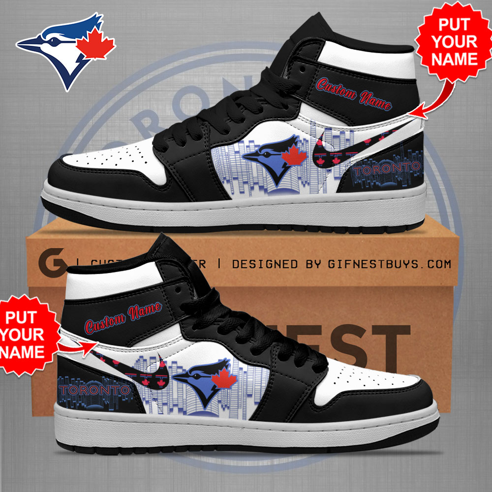 JWFancy Toronto Blue Jays AJ1 High Sneakers Shoes For Men And Women