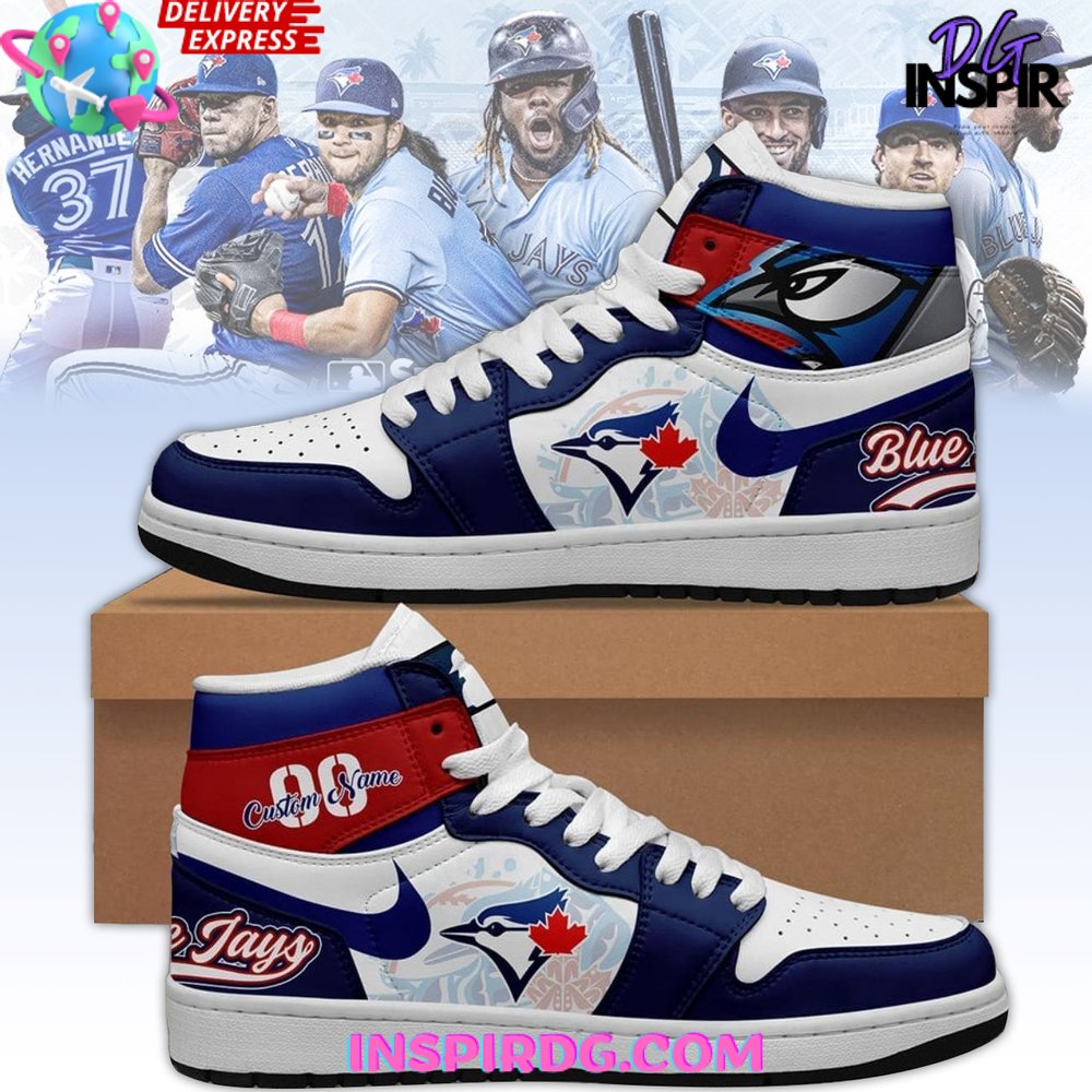 JWFancy Toronto Blue Jays AJ1 High Sneakers Shoes For Men And Women