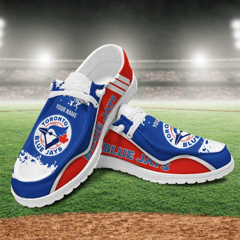JWFancy Toronto Blue Jays Hey Dude Shoes Wally Men's Lace Up Loafers Comfortable For Men And Women