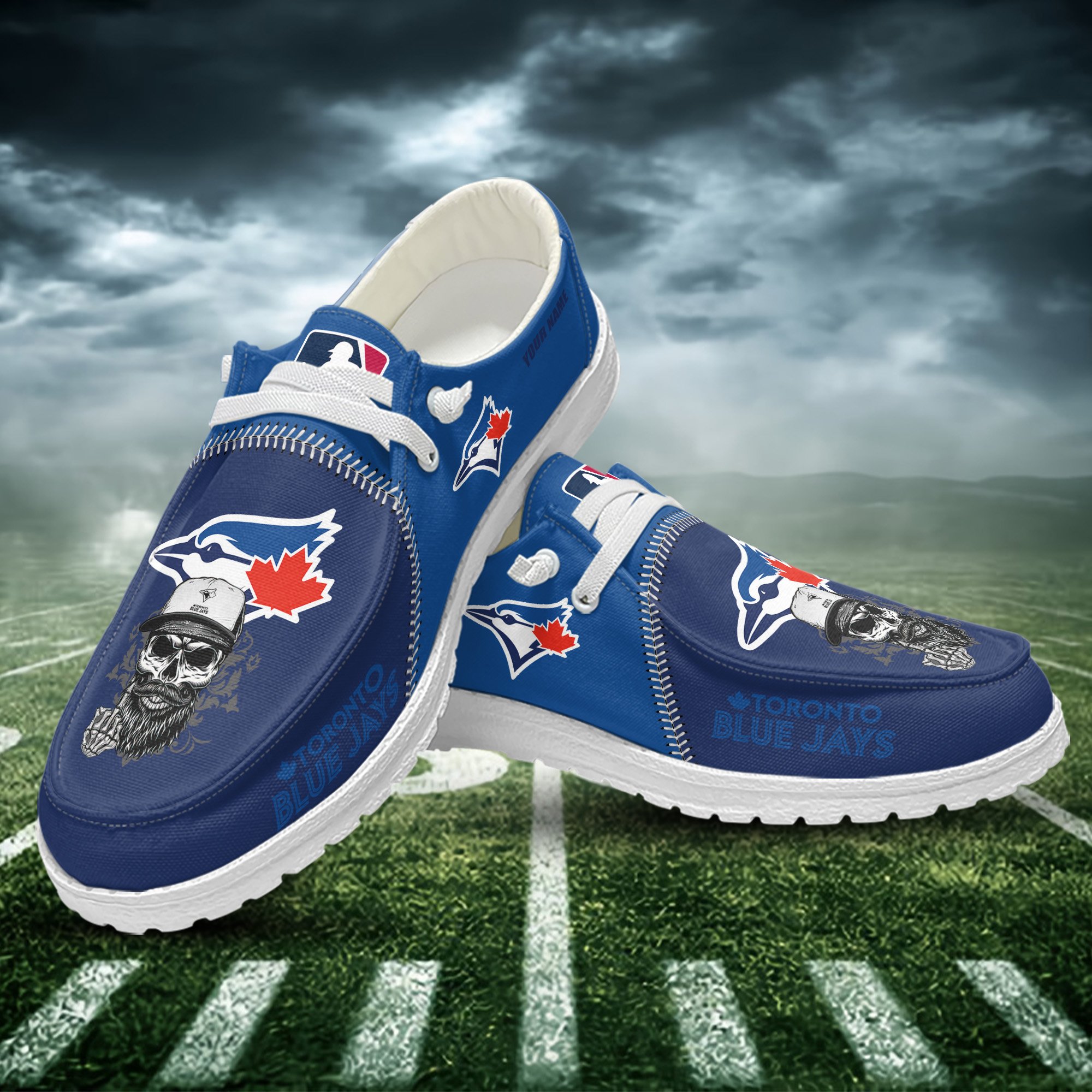 JWFancy Toronto Blue Jays Hey Dude Shoes Wally Men's Lace Up Loafers Comfortable For Men And Women