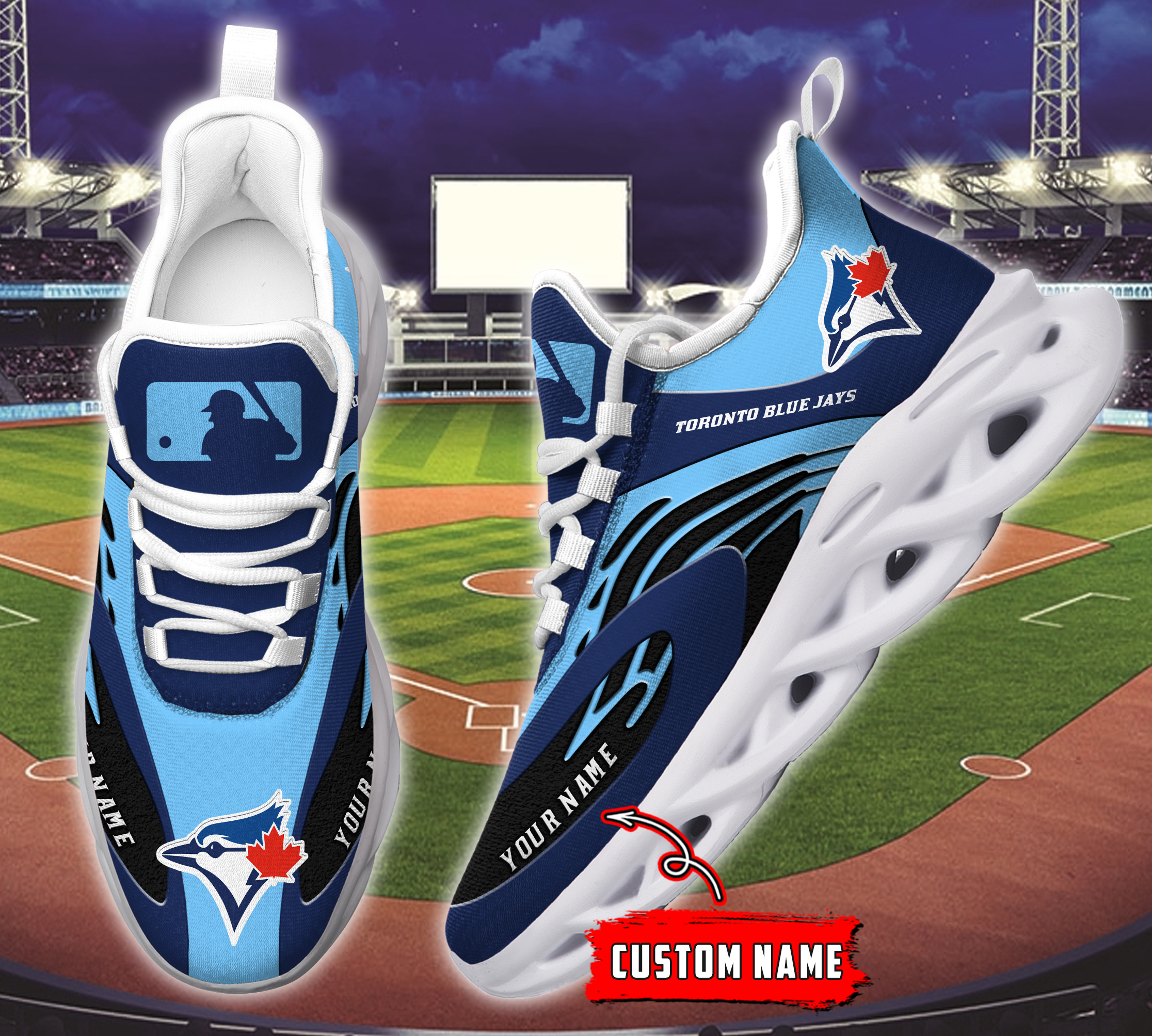 JWFancy Toronto Blue Jays MLB Max Soul Shoes Sneakers For Men And Women