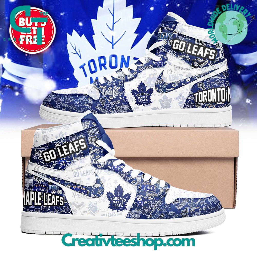 JWFancy Toronto Maple Leafs AJ1 High Sneakers Shoes For Men And Women
