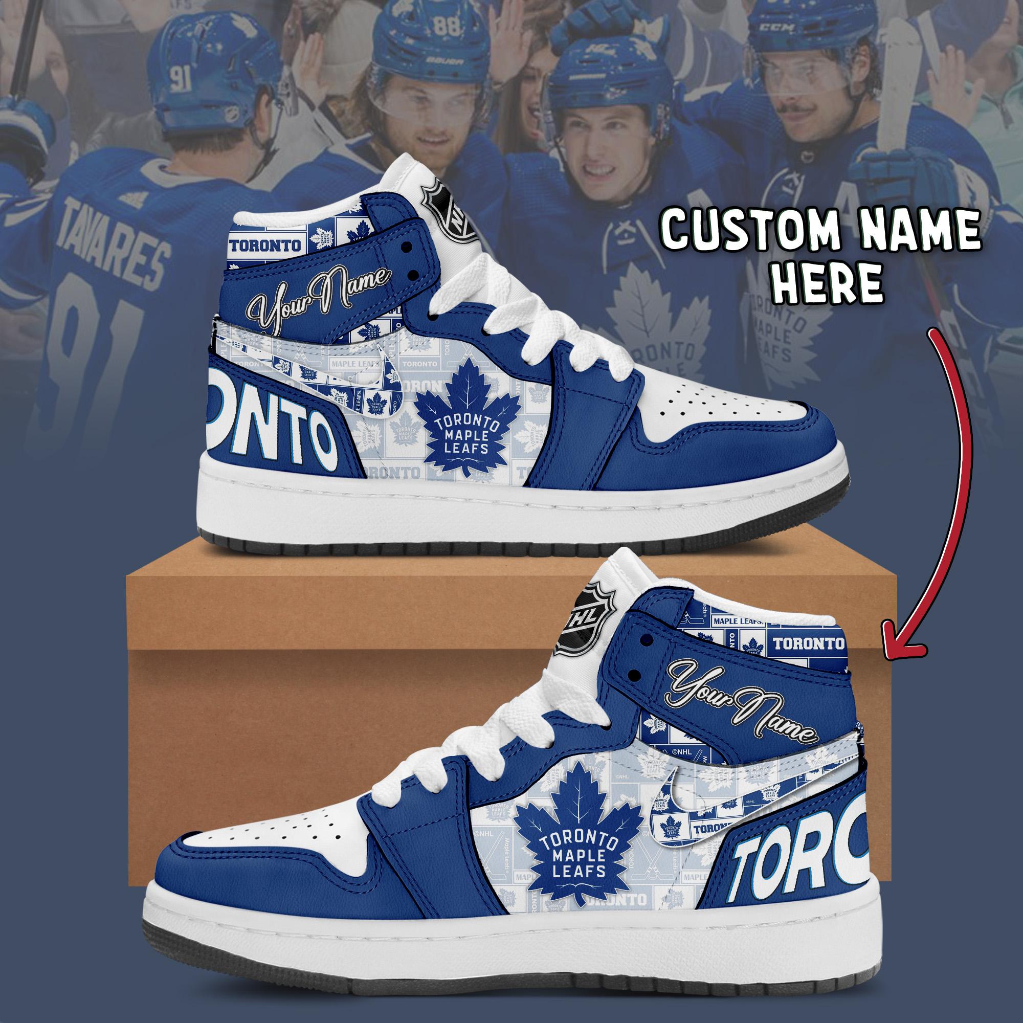 JWFancy Toronto Maple Leafs AJ1 High Sneakers Shoes For Men And Women