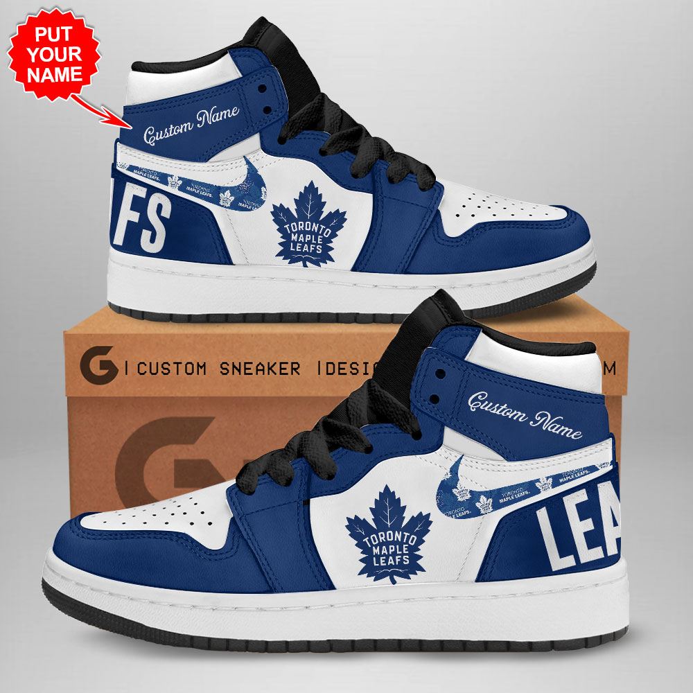 JWFancy Toronto Maple Leafs AJ1 High Sneakers Shoes For Men And Women