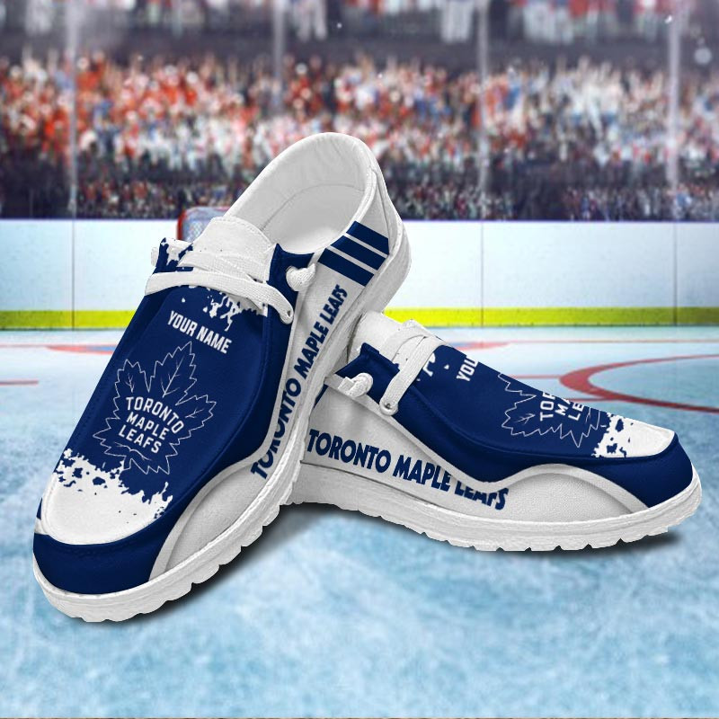 JWFancy Toronto Maple Leafs Hey Dude Shoes Wally Men's Lace Up Loafers Comfortable For Men And Women